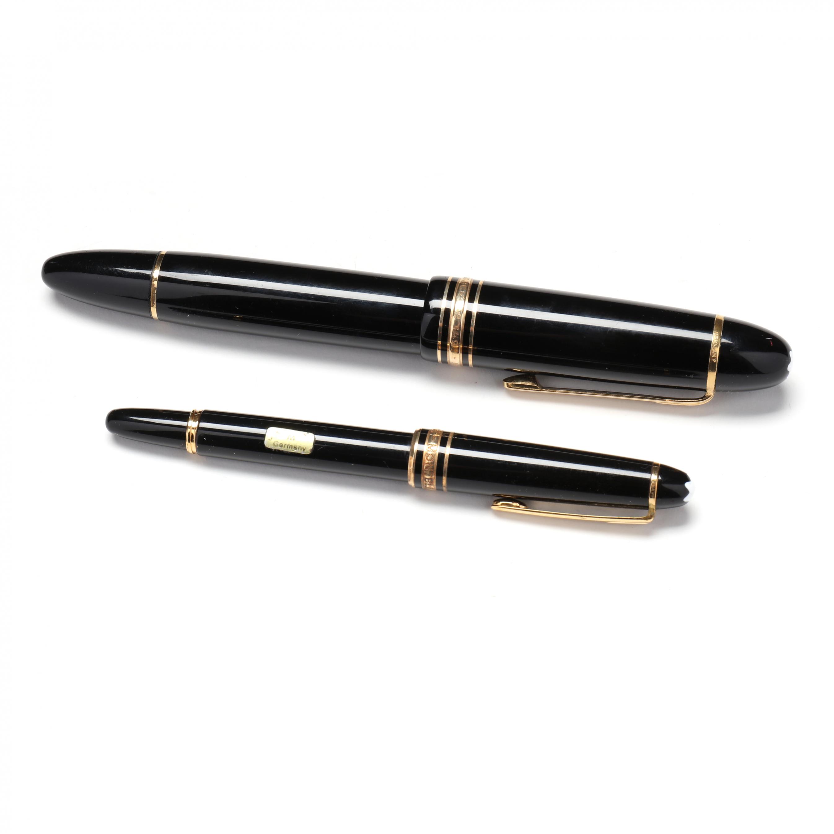 Two Montblanc Meisterstuck Fountain Pens with Gold Nibs (Lot