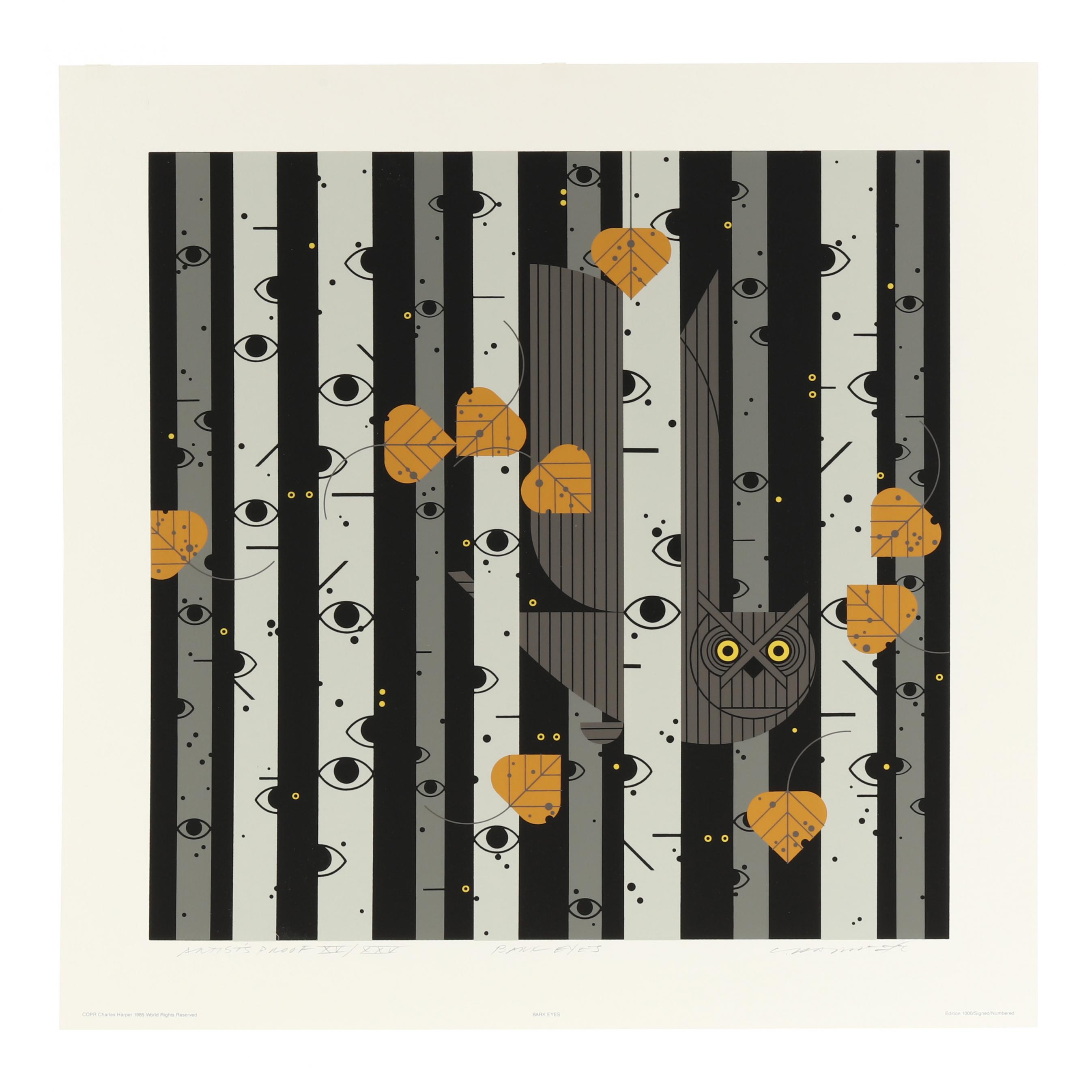 Charley Harper (American, 1922-2007), Bark Eyes (Lot 2104