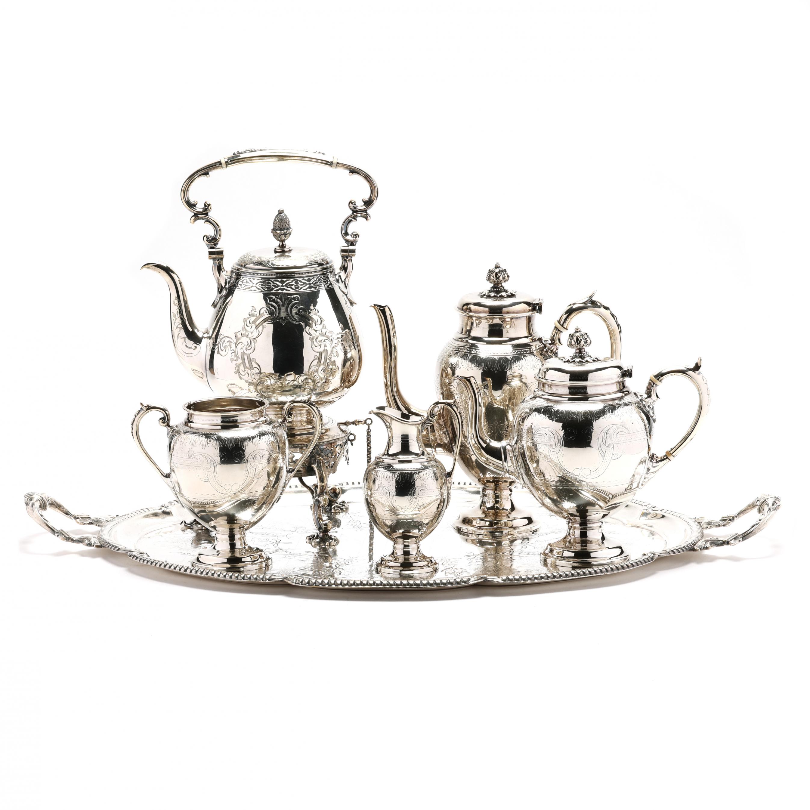 An Assembled Sheffield Silver-Plated Tea and Coffee Service