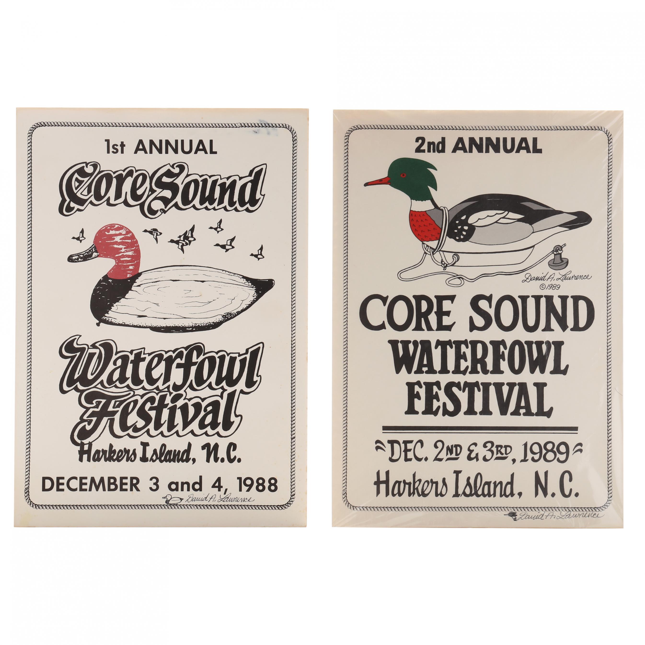 First Four Core Sound Waterfowl Festival Posters, signed by David