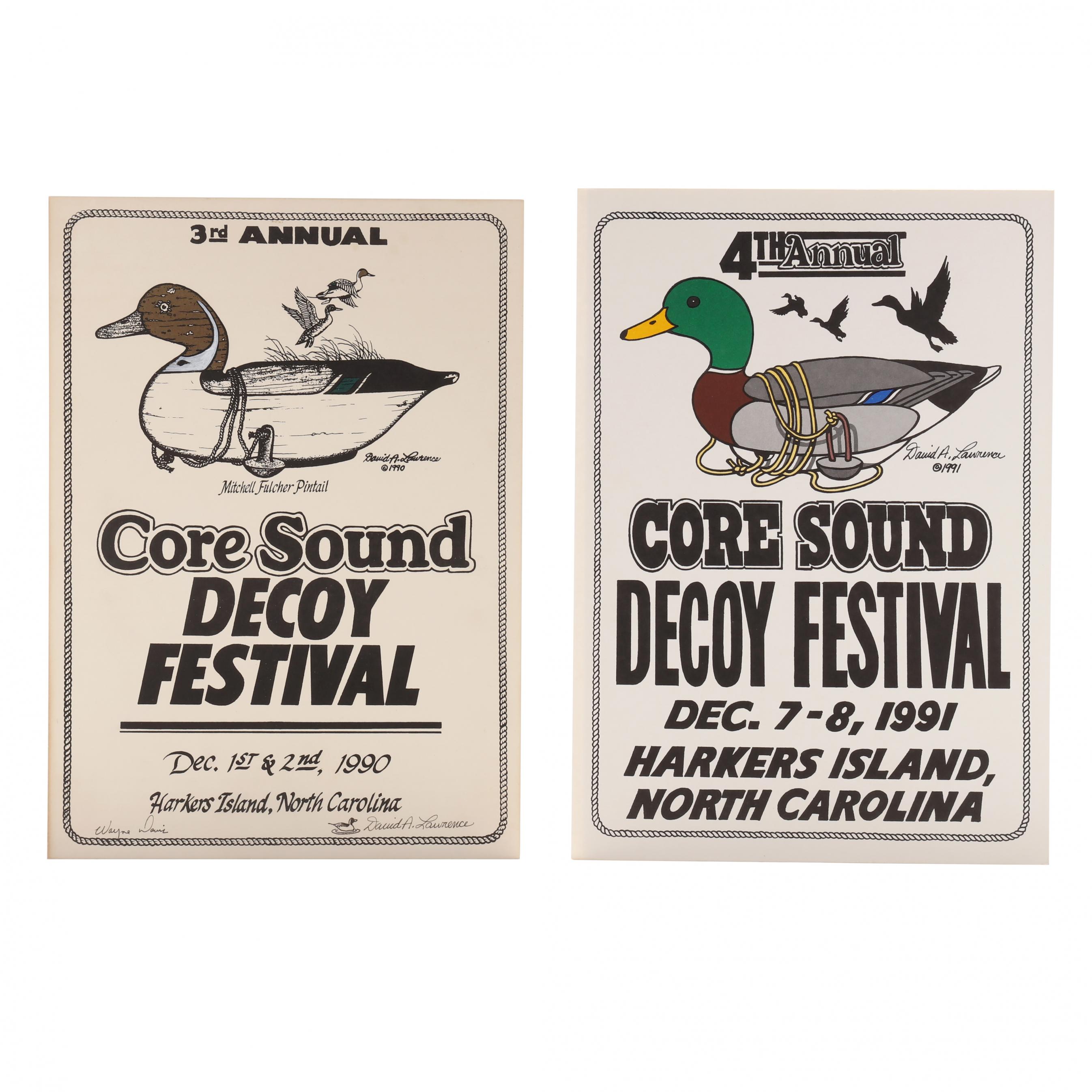 First Four Core Sound Waterfowl Festival Posters, signed by David