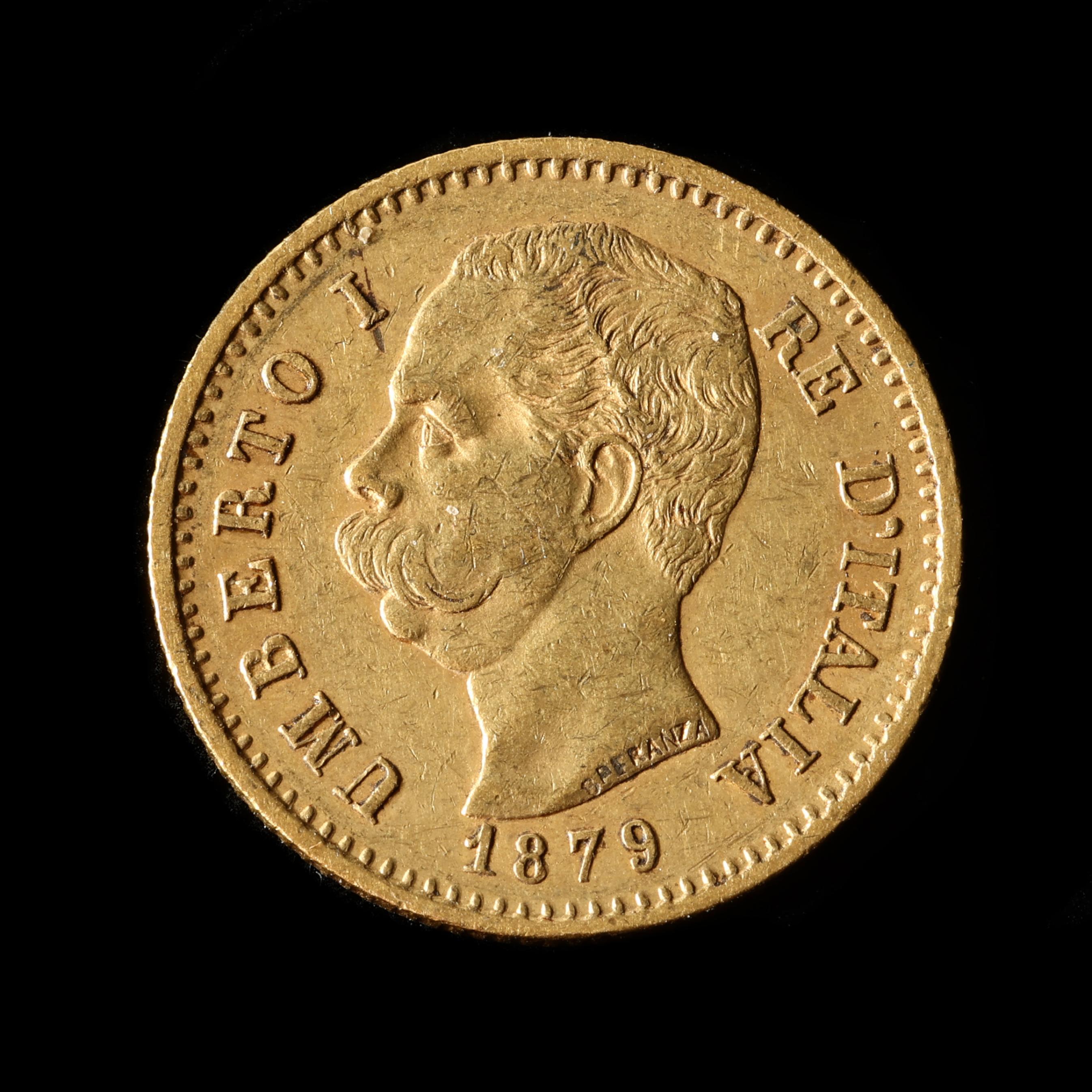 Italy, Umberto I, 1879 R, Gold 20 Lire (Lot 4055 - )