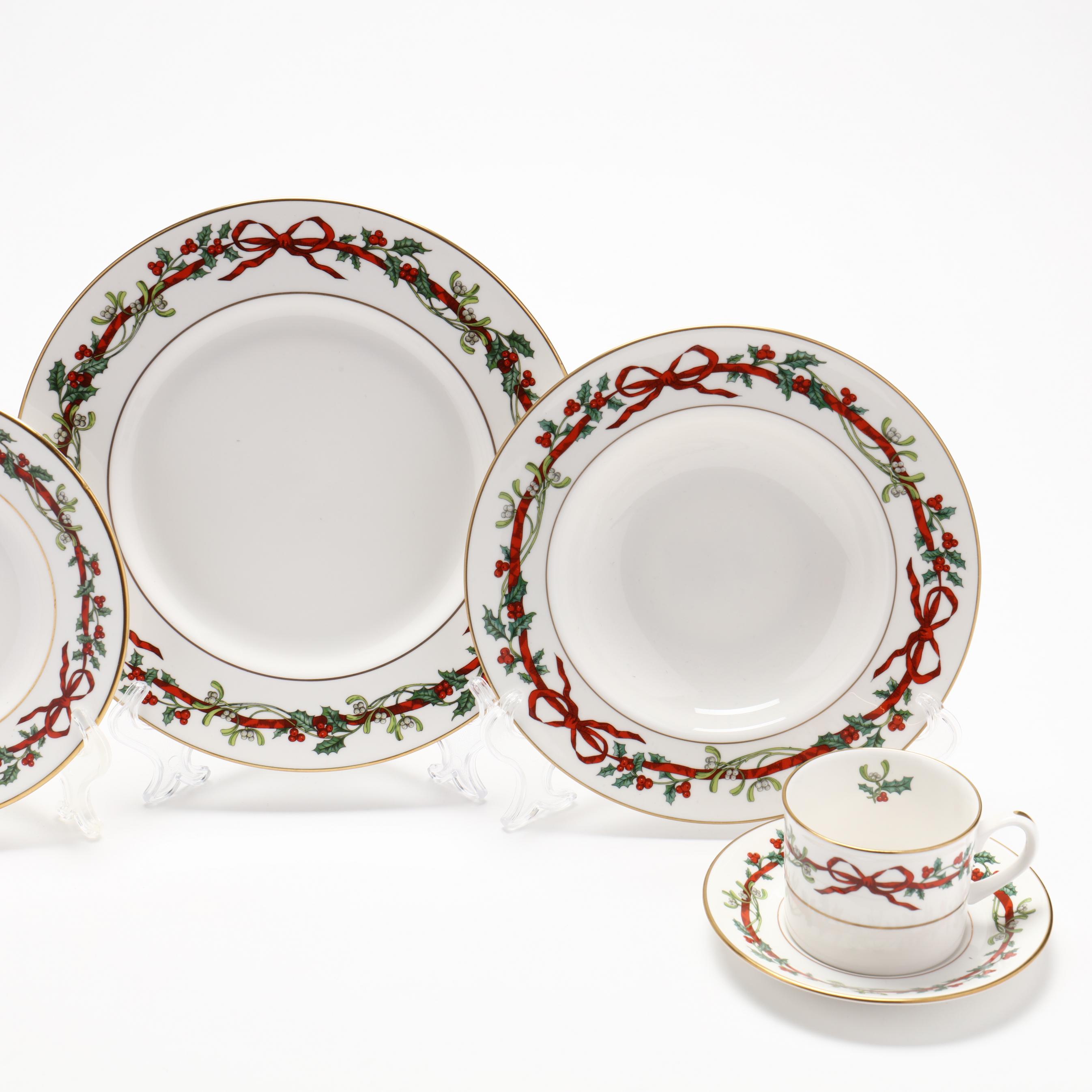 【 WORCESTER】HOLLY RIBBONS　ガトープレート Royal Worcester Holly Ribbons - Etsy