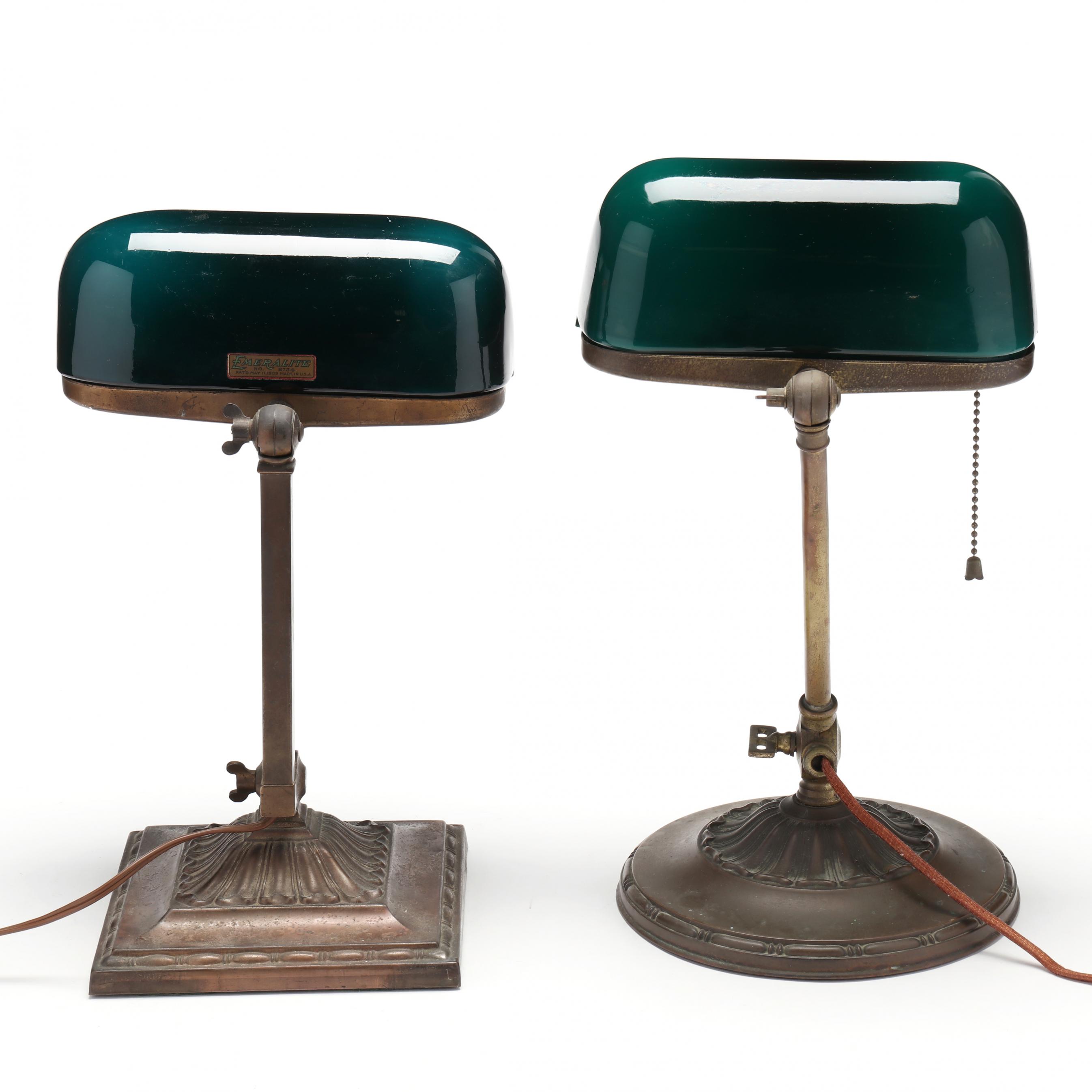 H.G. McFaddin & Co., Two Adjustable Emeralite Desk Lamps (Lot 4053