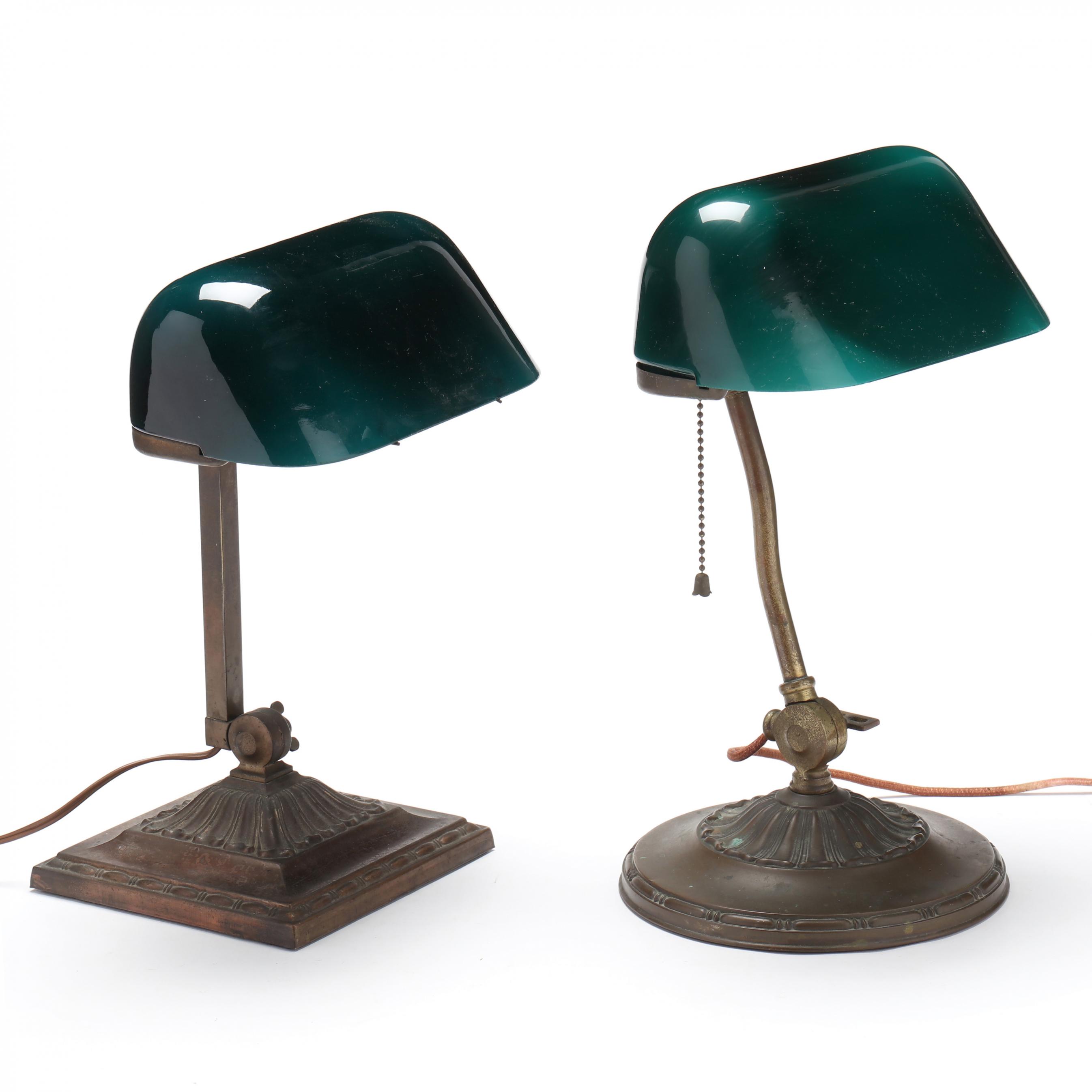 H.G. McFaddin & Co., Two Adjustable Emeralite Desk Lamps (Lot 4053