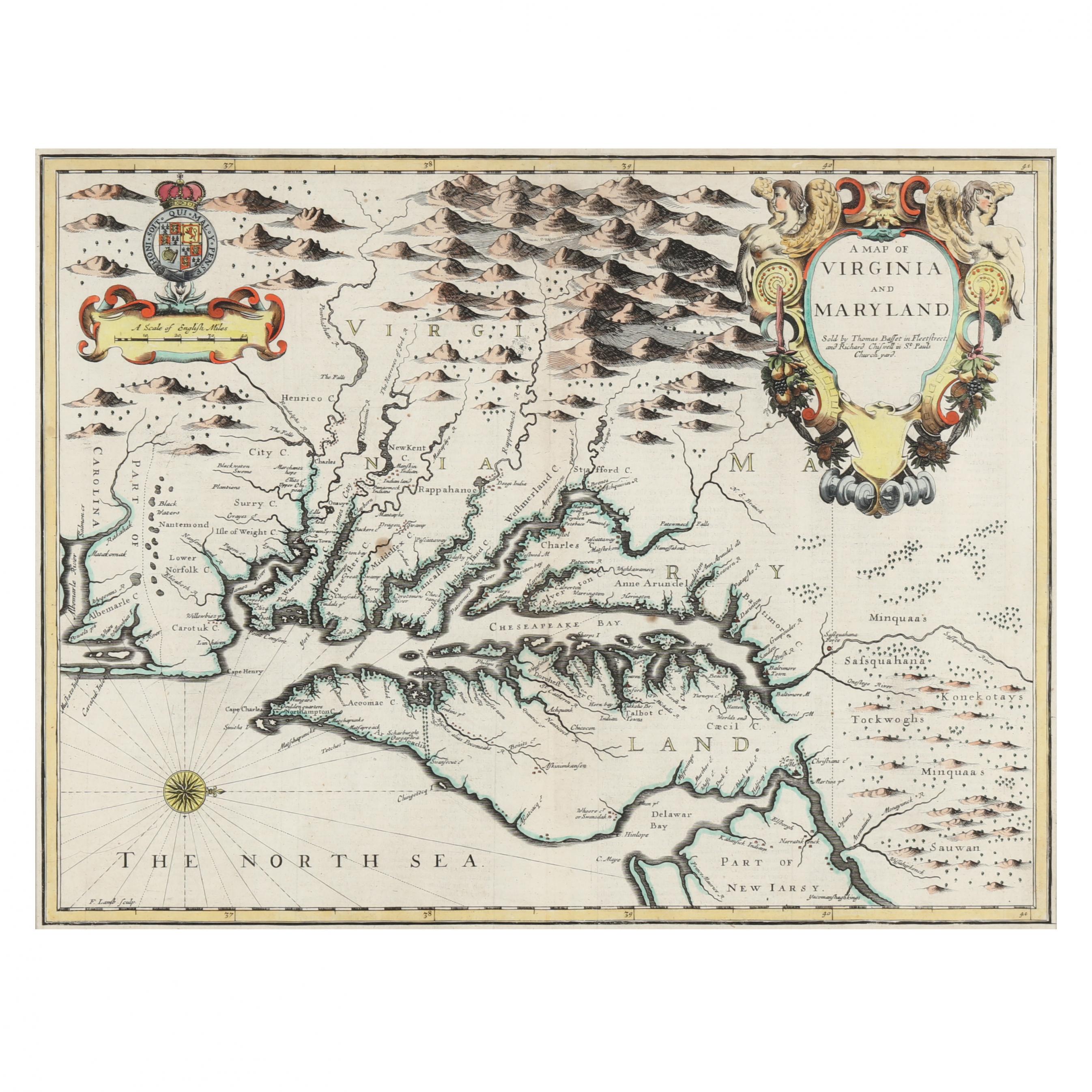 John Speed's 1676 Map of Virginia and Maryland (Lot 2162