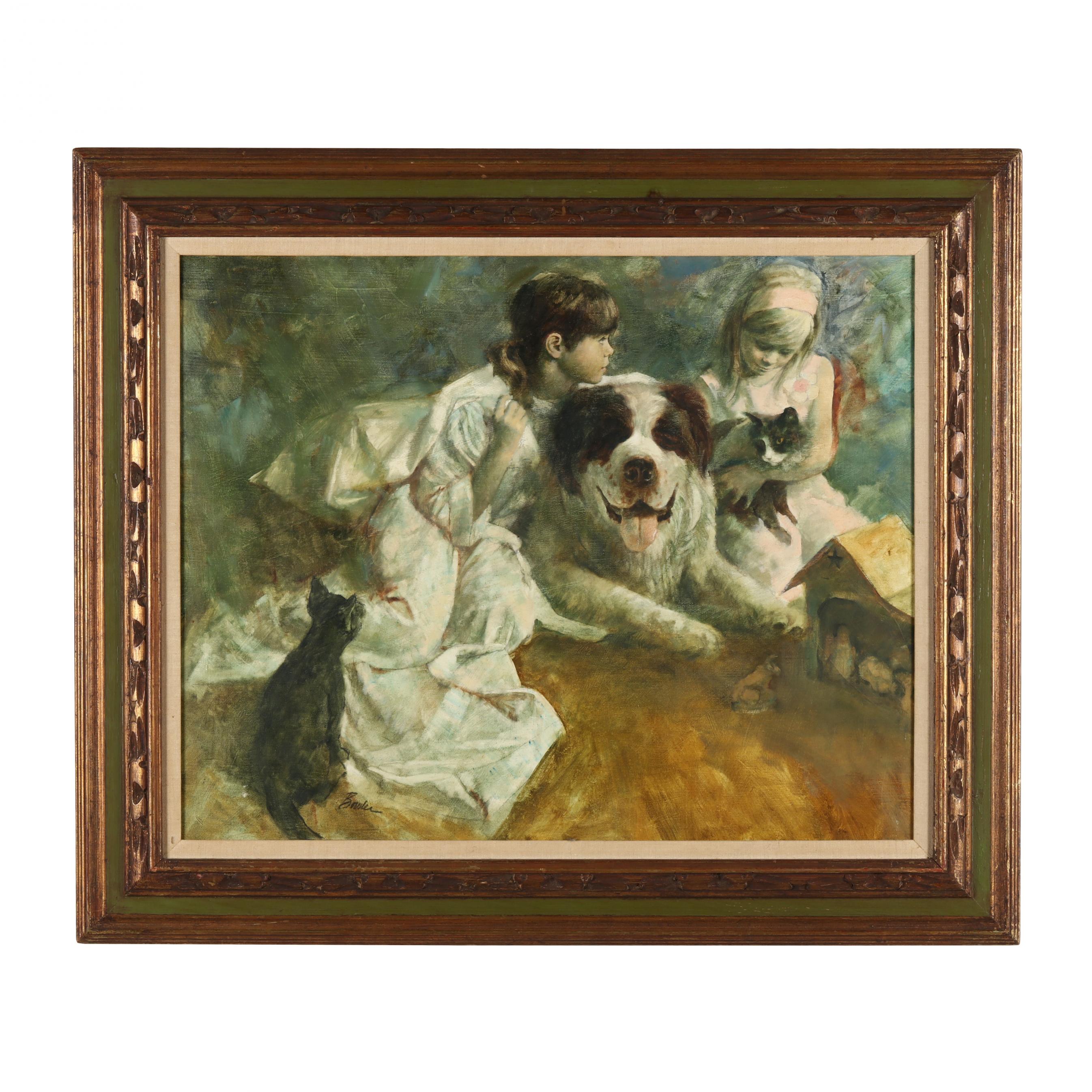 Joseph Bowler (American, 1928-2017), Young Girls with Their