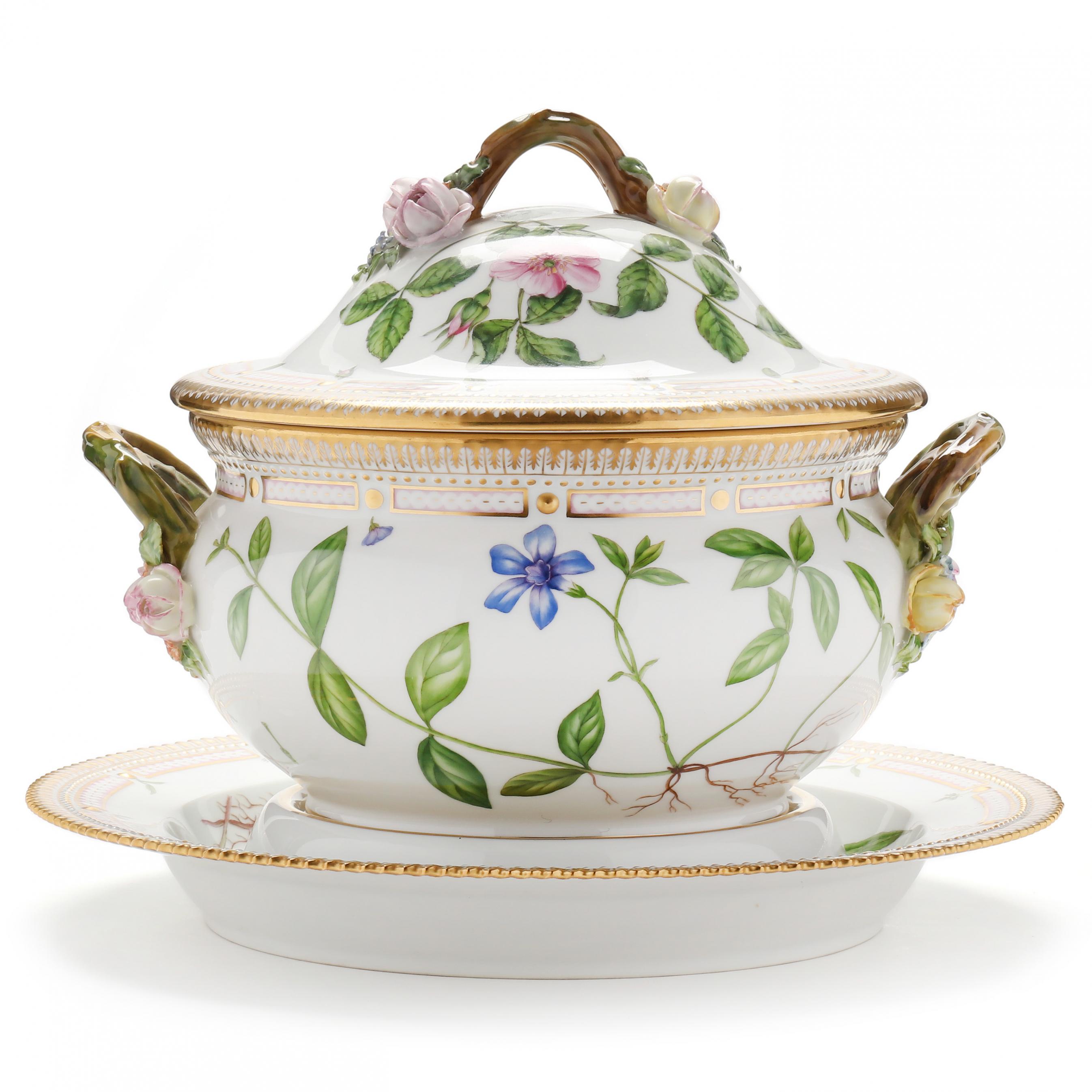 Royal Copenhagen Flora Danica Lidded Tureen with Underplate (Lot