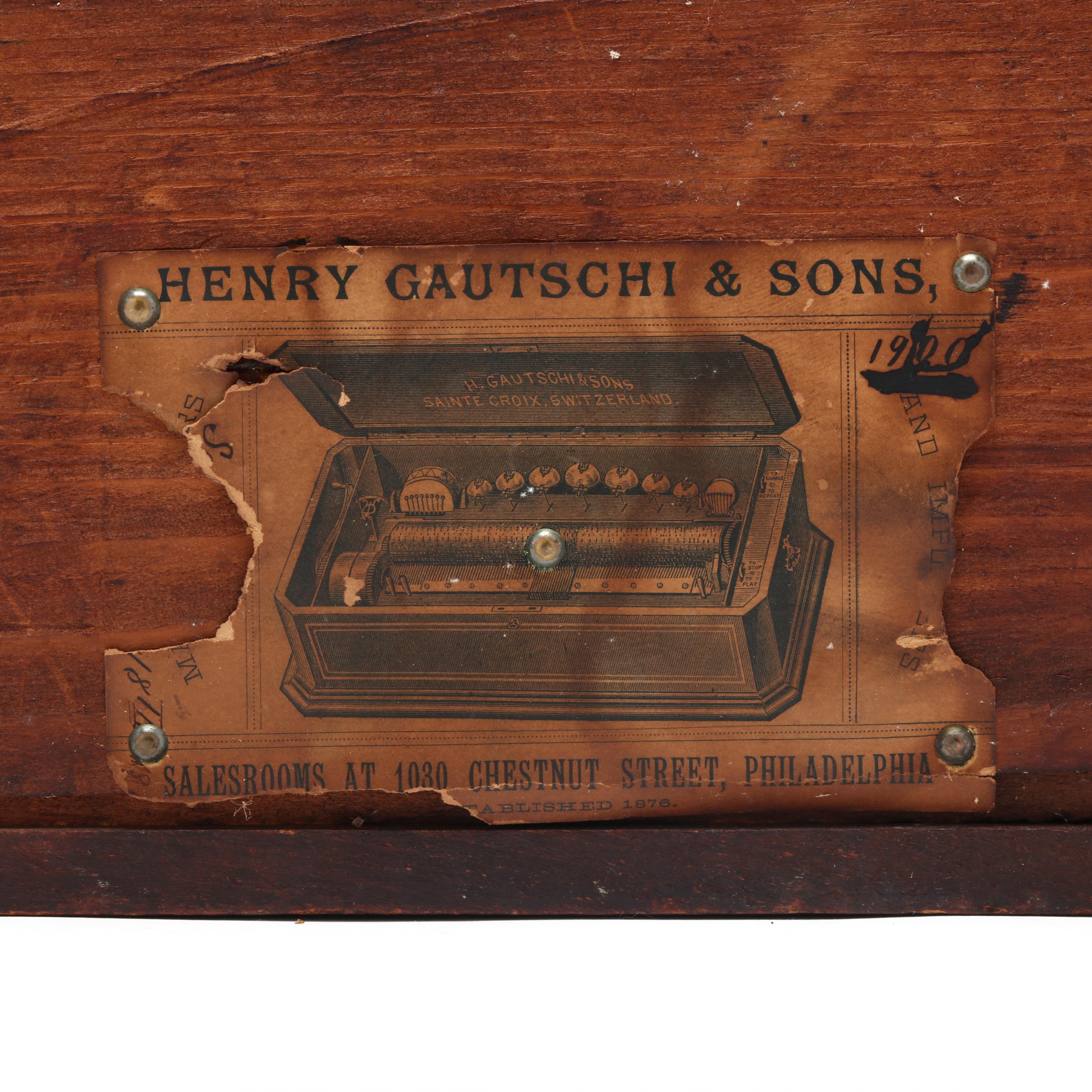 Henry Gautschi & Sons, Antique Cylinder Music Box (Lot 2148