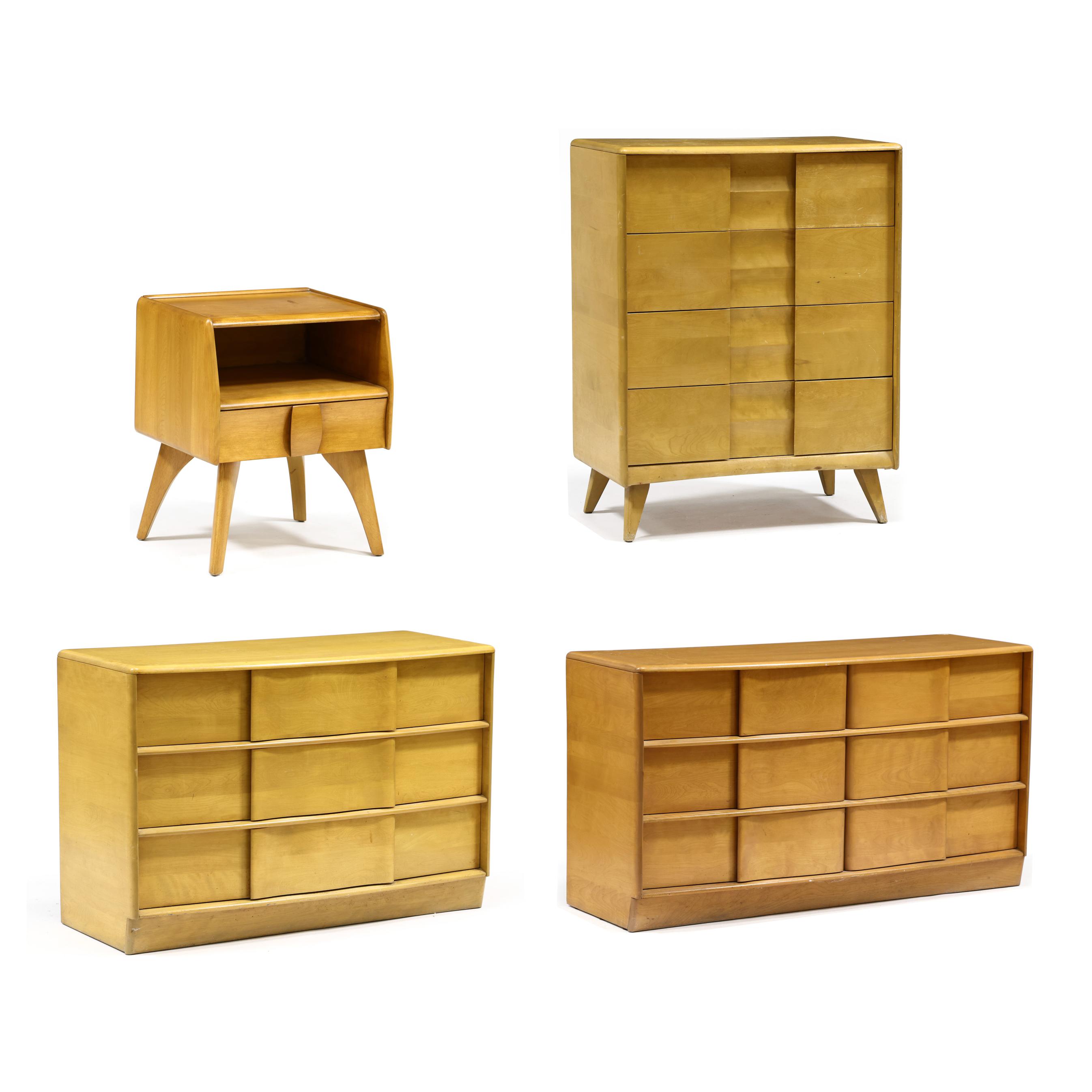 Heywood Wakefield, Four Pieces of Sculptura Bedroom Furniture (Lot 