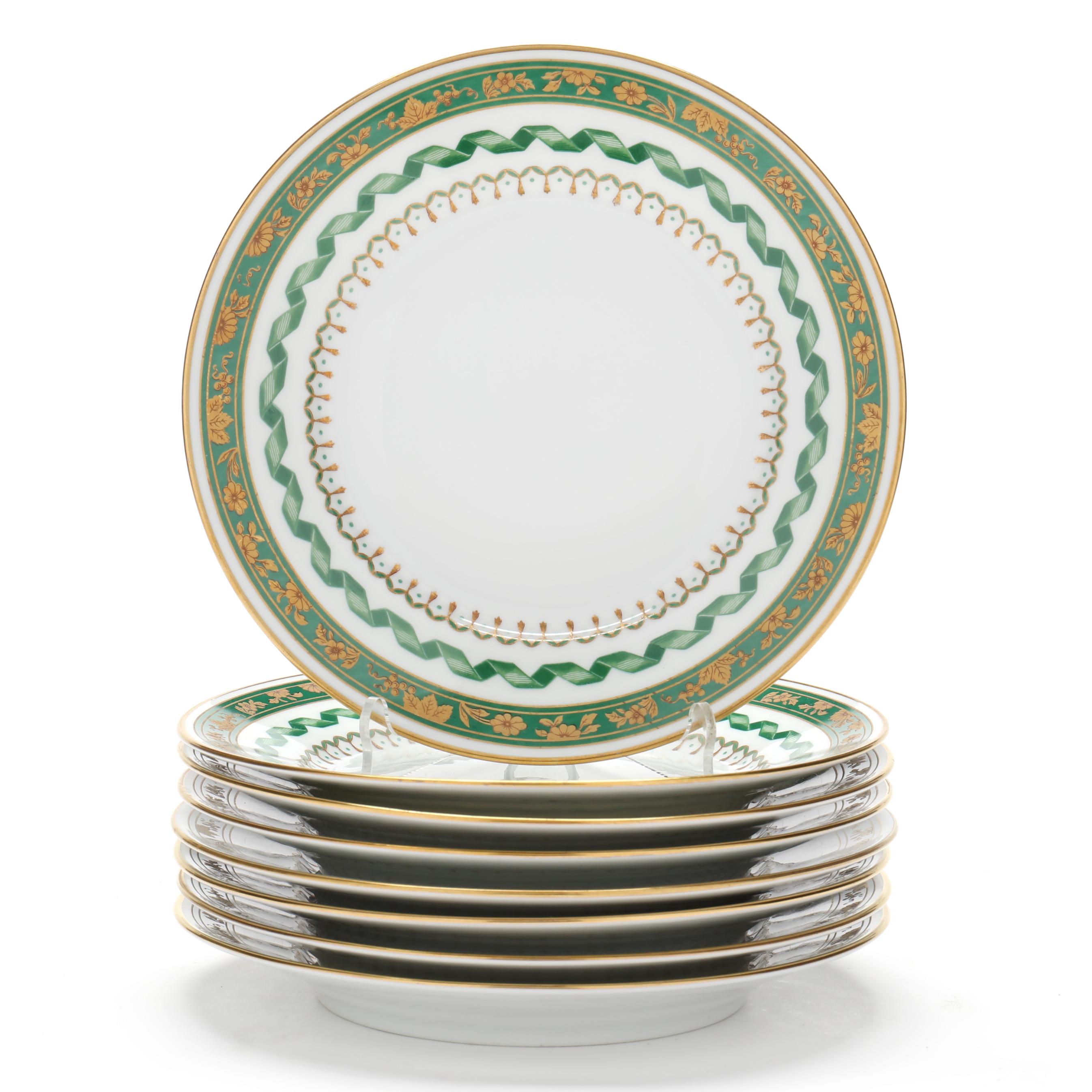 【最終価格】Richard Ginori 食器セット 7点 ヌーボラグリーン A Set of Eight Richard Ginori Pincio Green Dessert Plates (Lot
