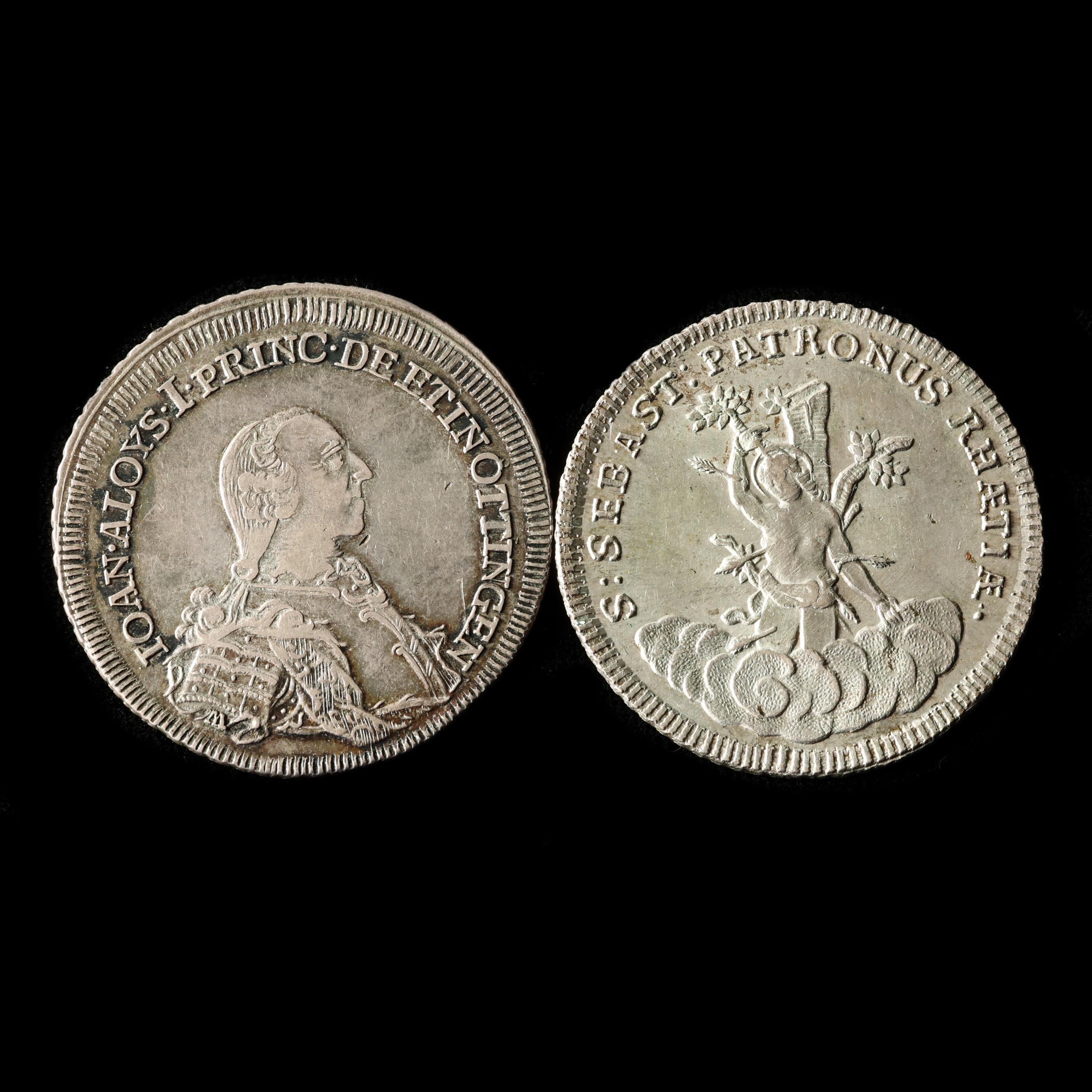 German States, Ottingen. Two 18th Century 1/2 Talers (Lot