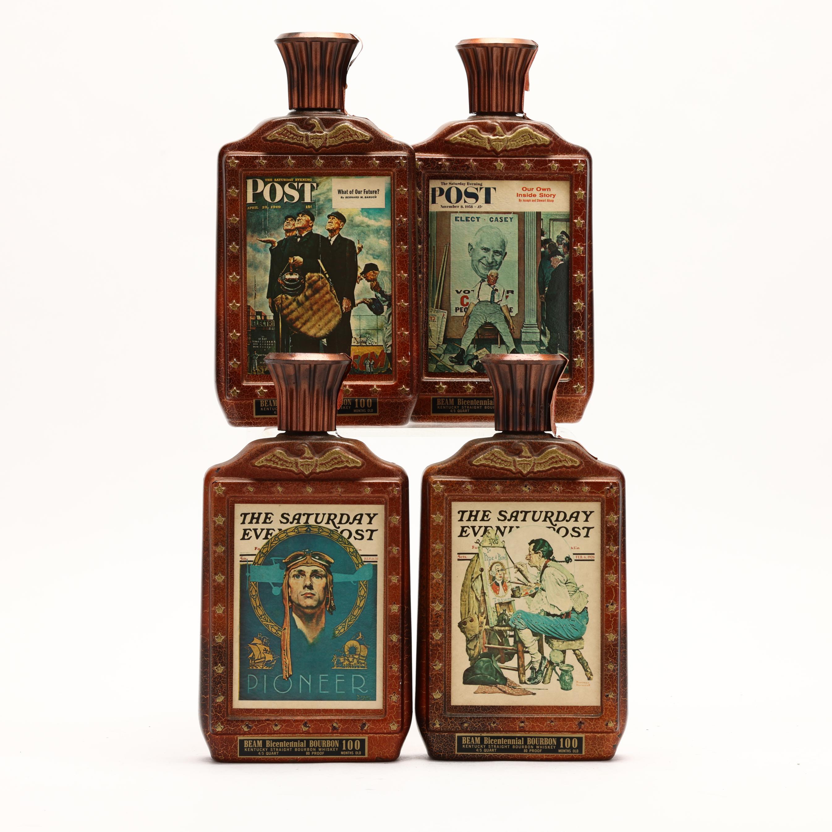 Beam Bicentennial Bourbon in Saturday Evening Post Decanters (Lot
