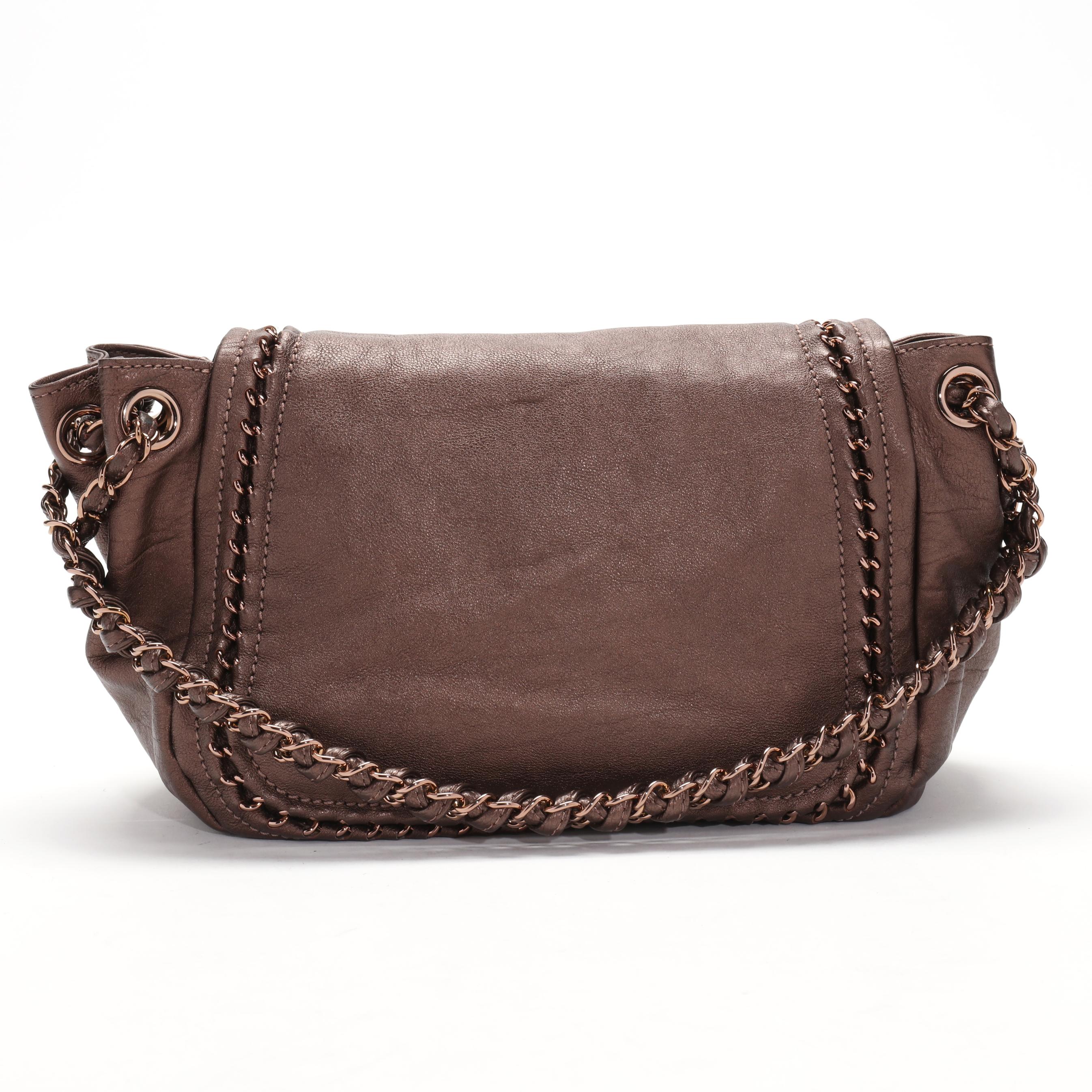 Chanel Luxe Ligne Accordion Flap Bag in Khaki Brown (Lot 2023