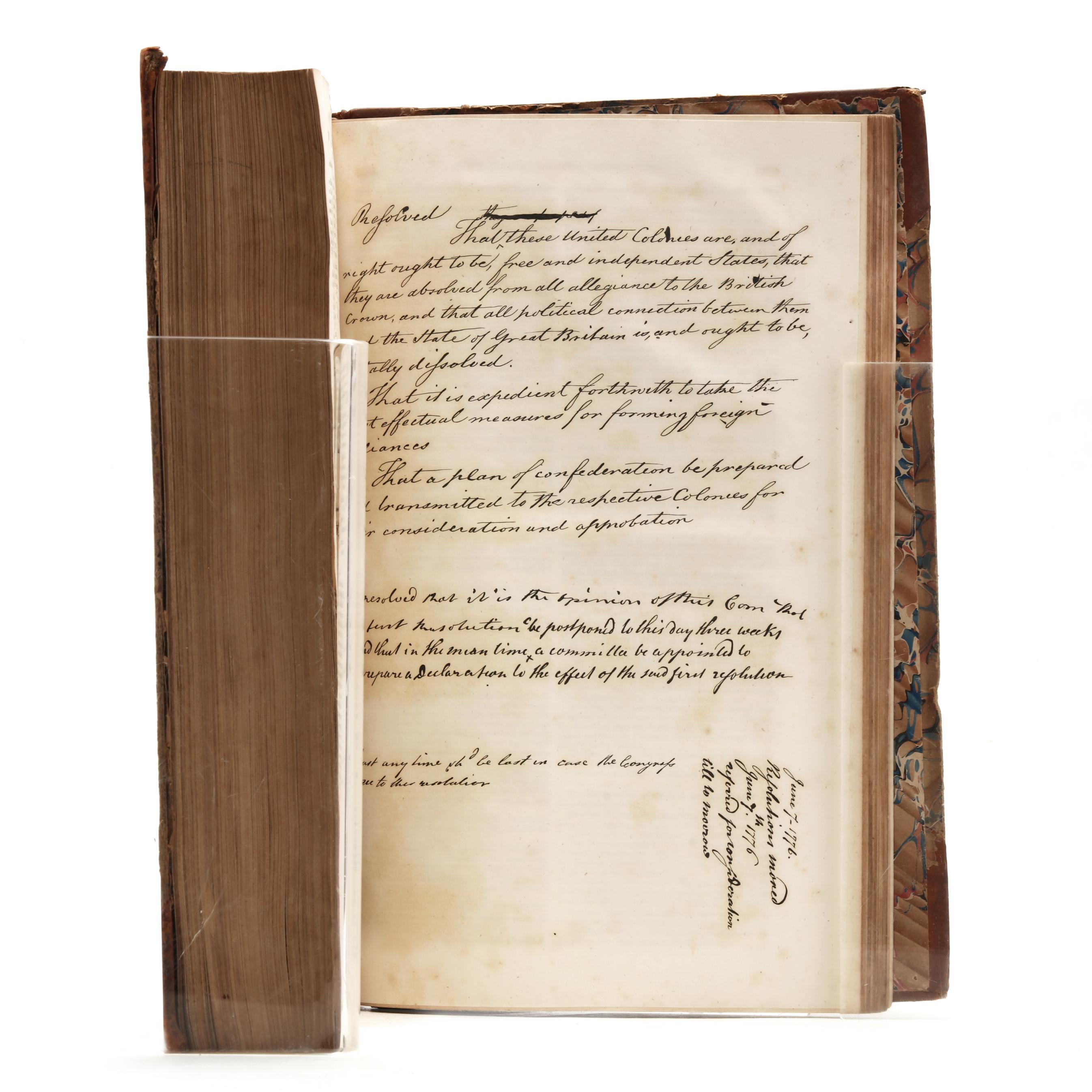 Peter Force's Declaration of Independence, Bound Stone