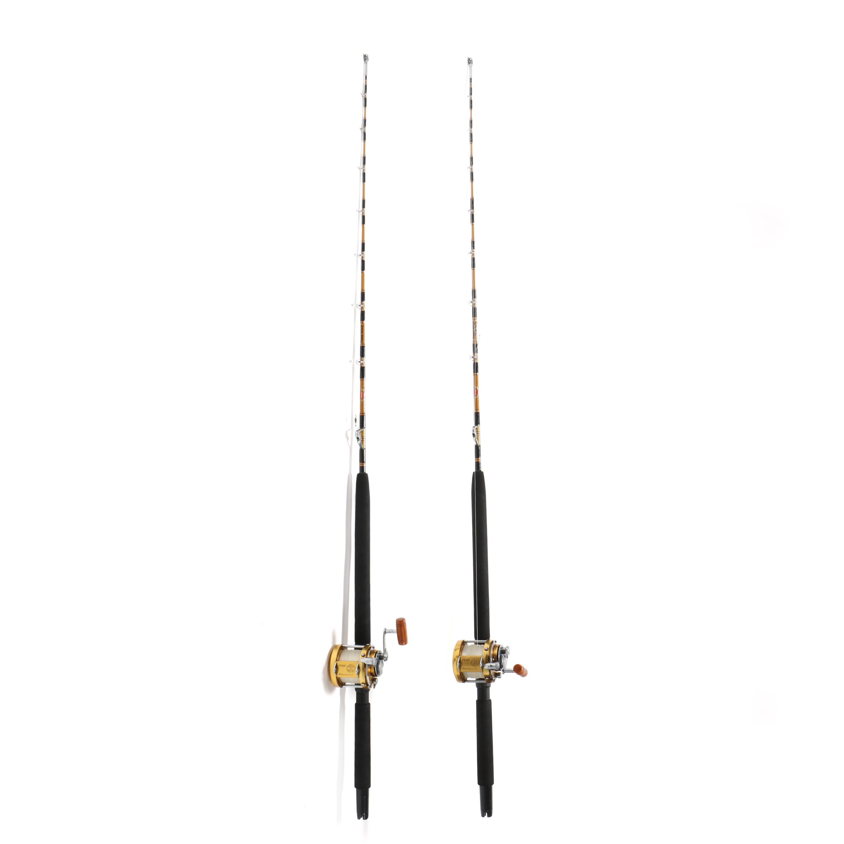 Two Penn International 30 Reels on Penn Tuna Stick Boat Rods (Lot