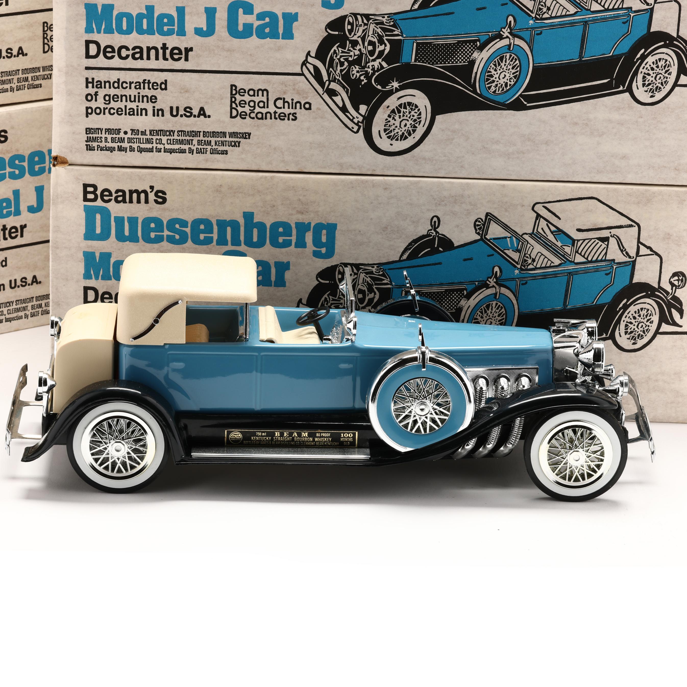 Jim Beam Bourbon Whiskey in Duesenberg Car Decanters (Lot 6369