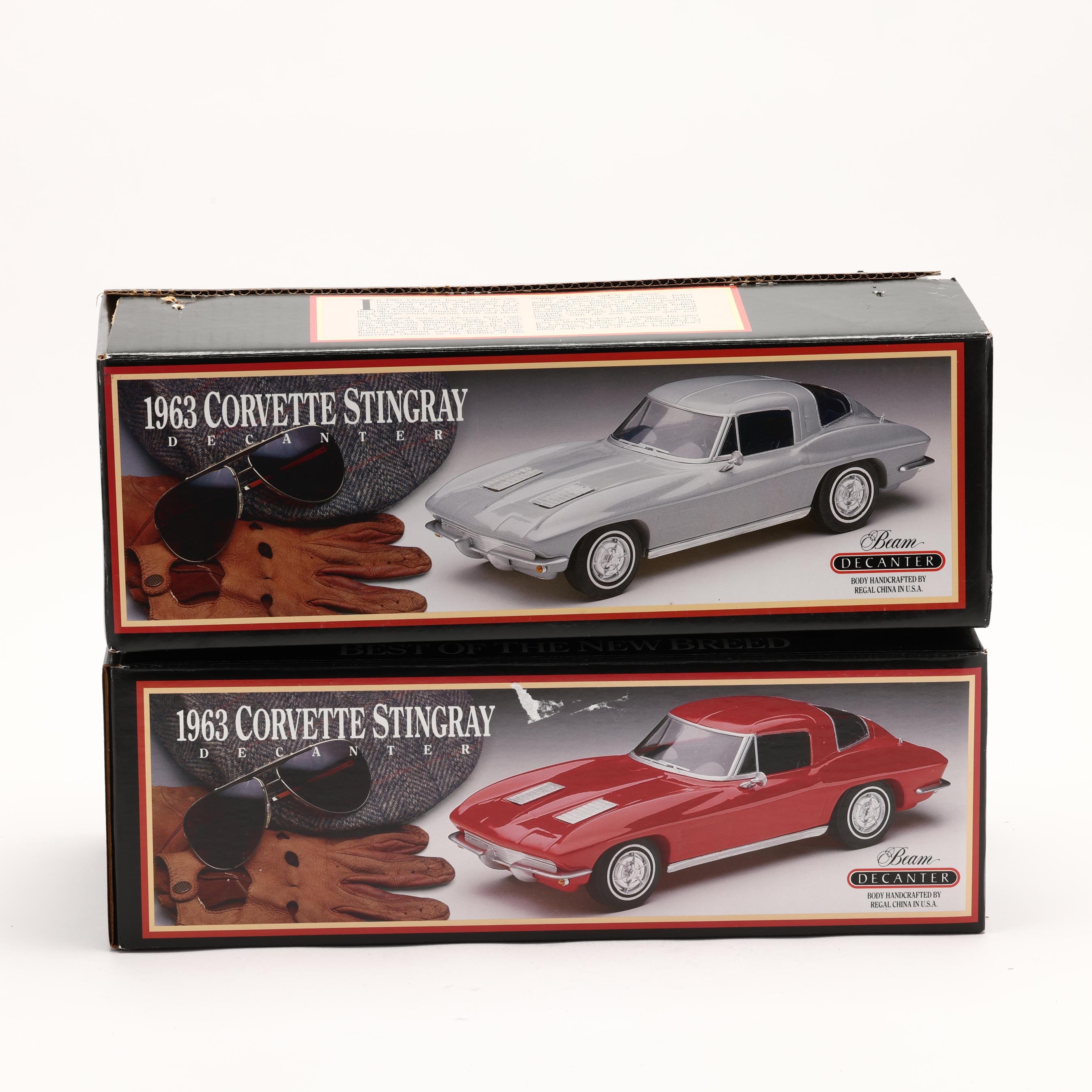 Jim Beam Bourbon Whiskey in Corvette Stingray Car Decanters (Lot 