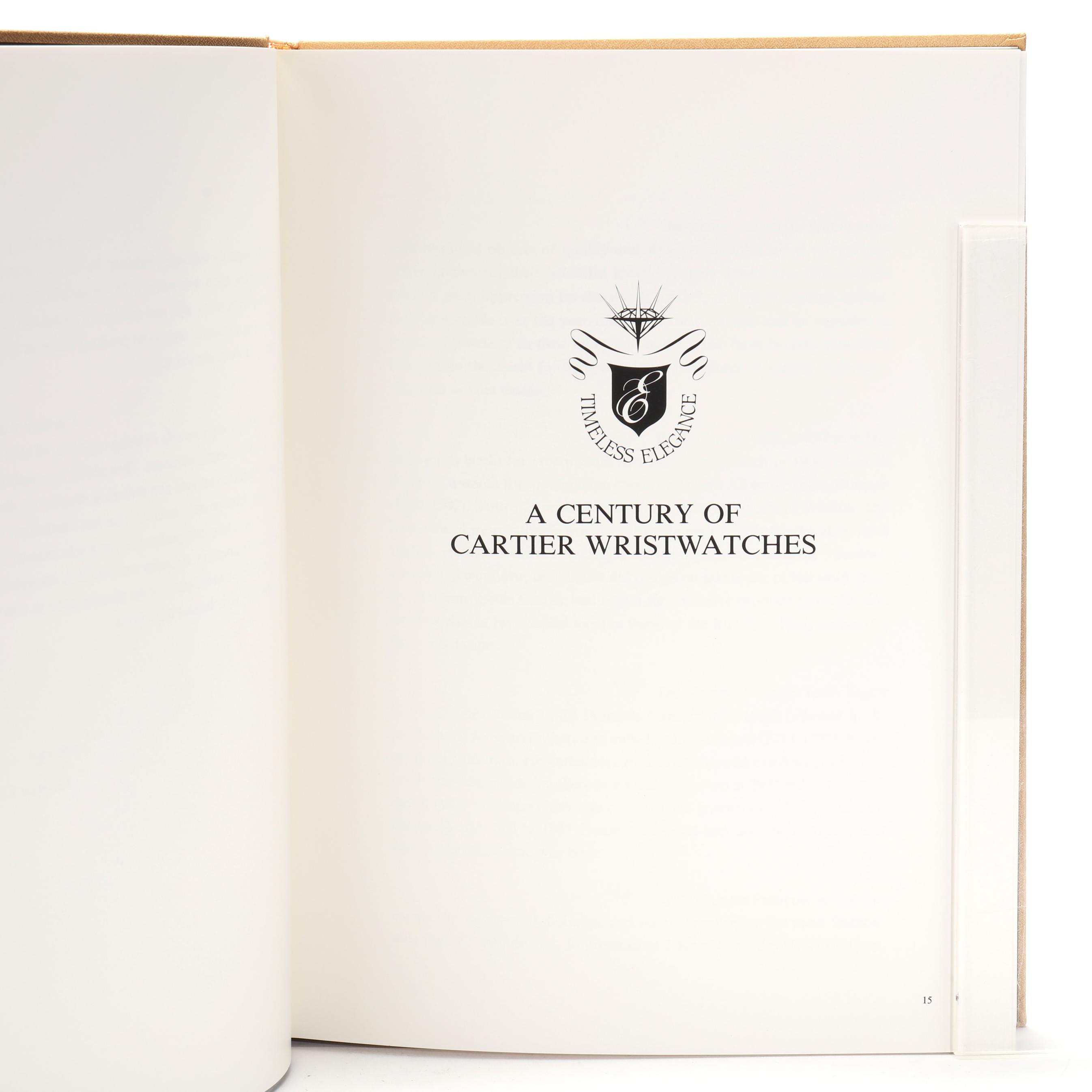 First Edition Cartier Wristwatches Book, With Certificate of