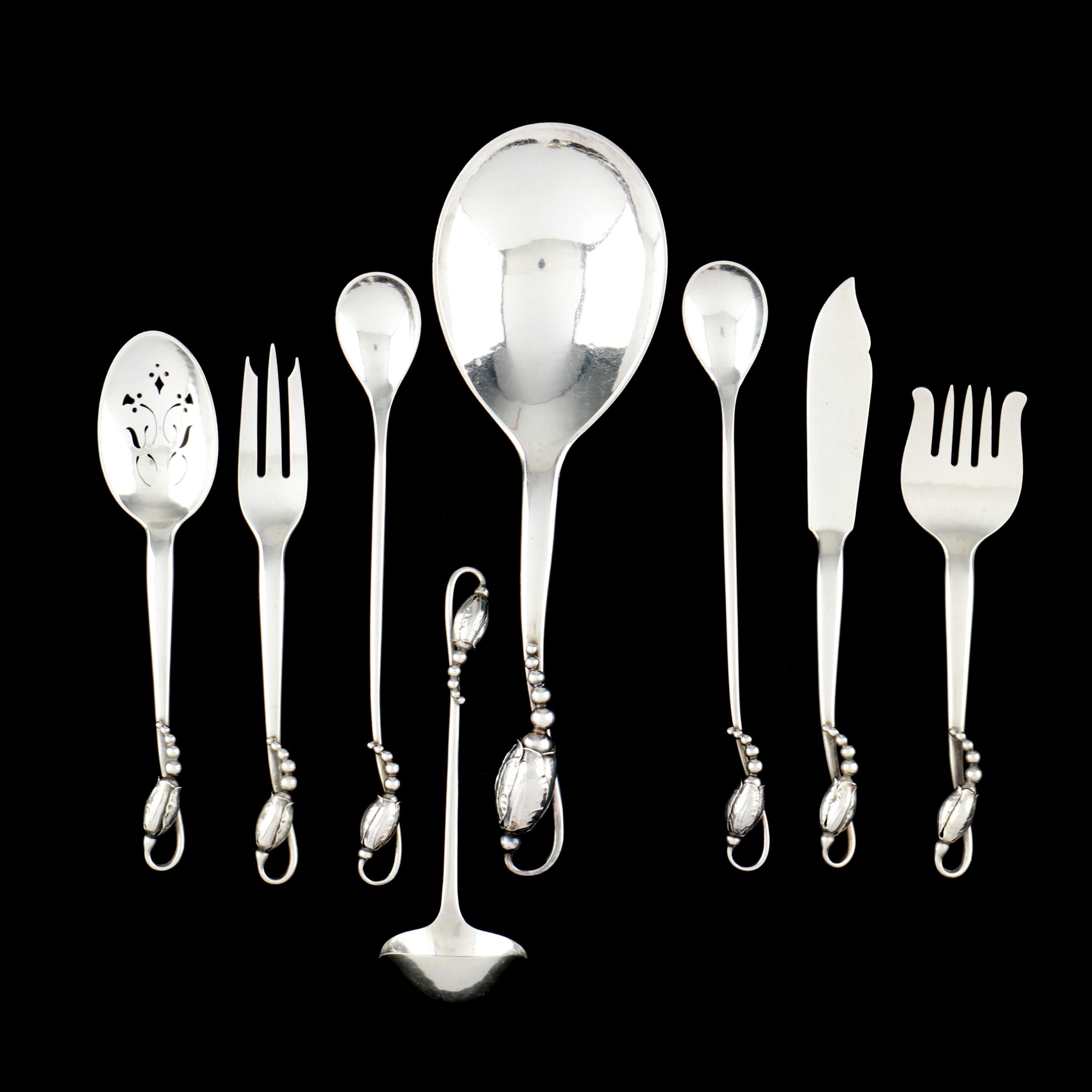 Assortment of Georg Jensen Blossom Sterling Silver Flatware (Lot