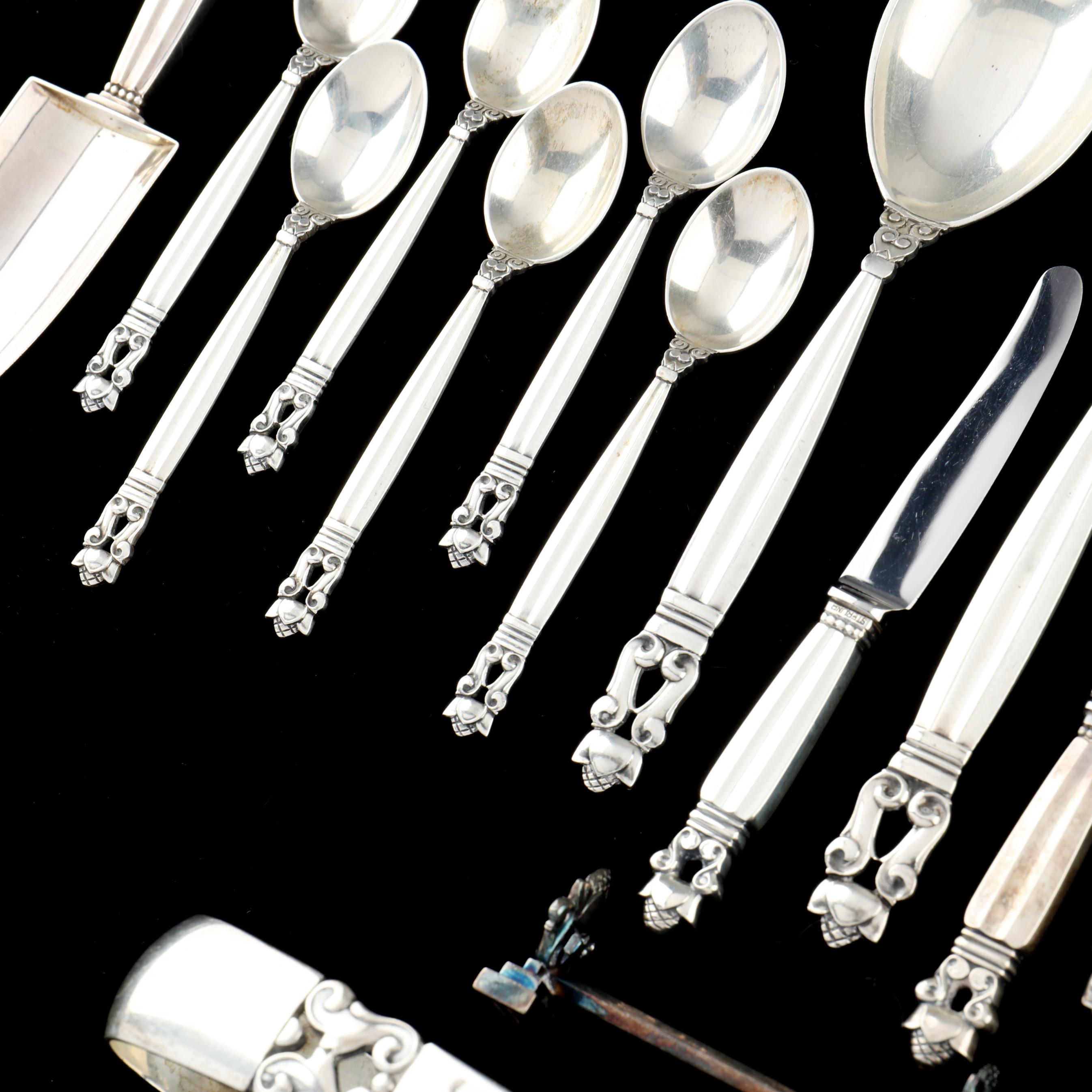 Flatware Set Georg Jensen Acorn Flatware A Collection Of Georg