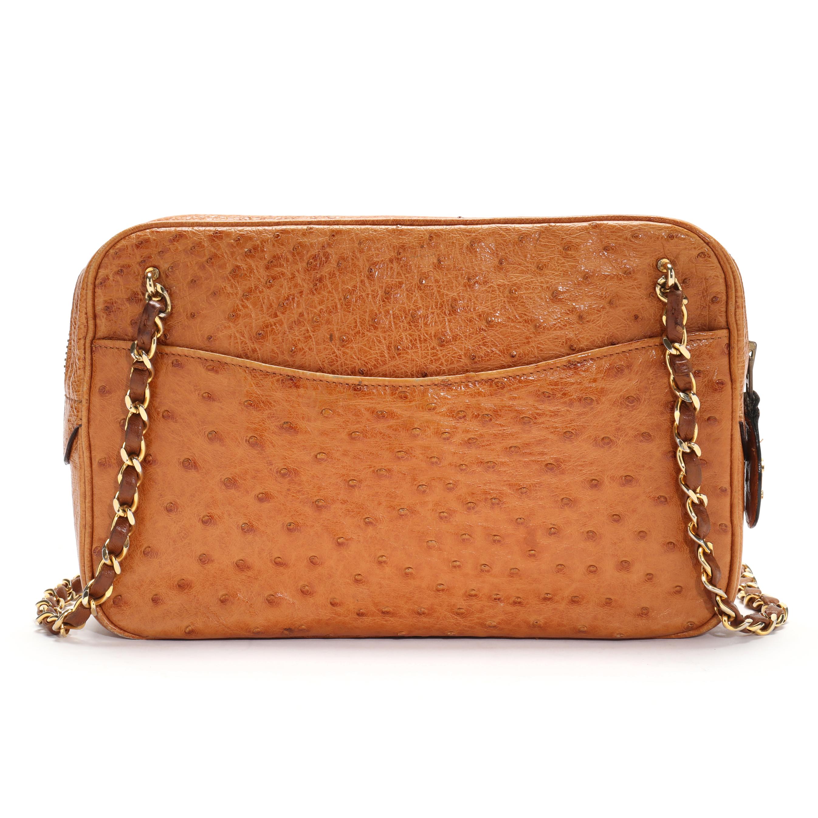 Vintage Chanel Ostrich Camera Bag, in Cognac (Lot 2017 - Luxury