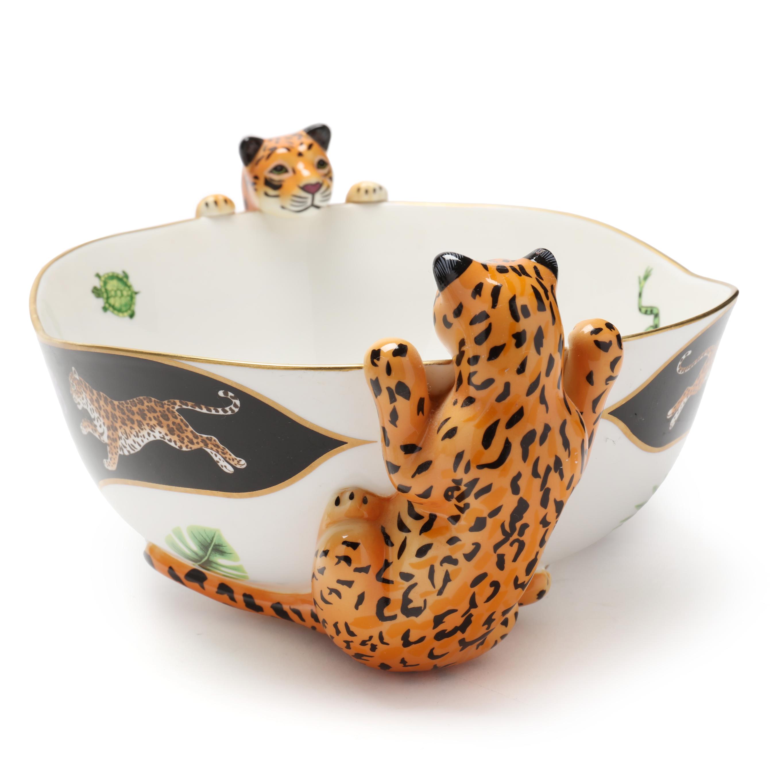 食器 Lynn Chase Jaguar Jungle Octagonal Bowl English Lynn Chase Jaguar Jungle Bowl, Tray and Ring Dishes