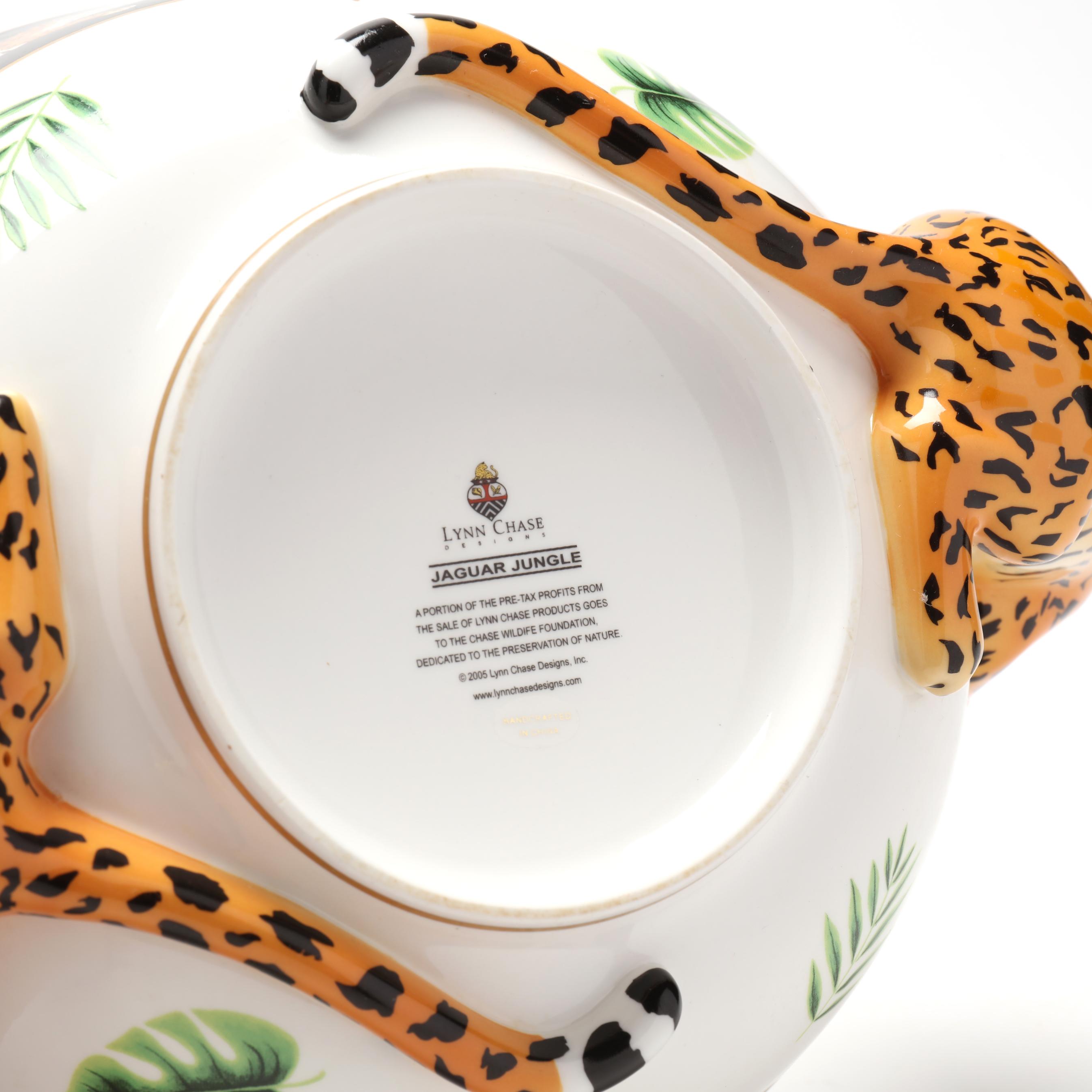希少　レア　LYNN CHASE リンチェイス　ジャガージャングル中皿　4枚 Lynn Chase Porcelain 14