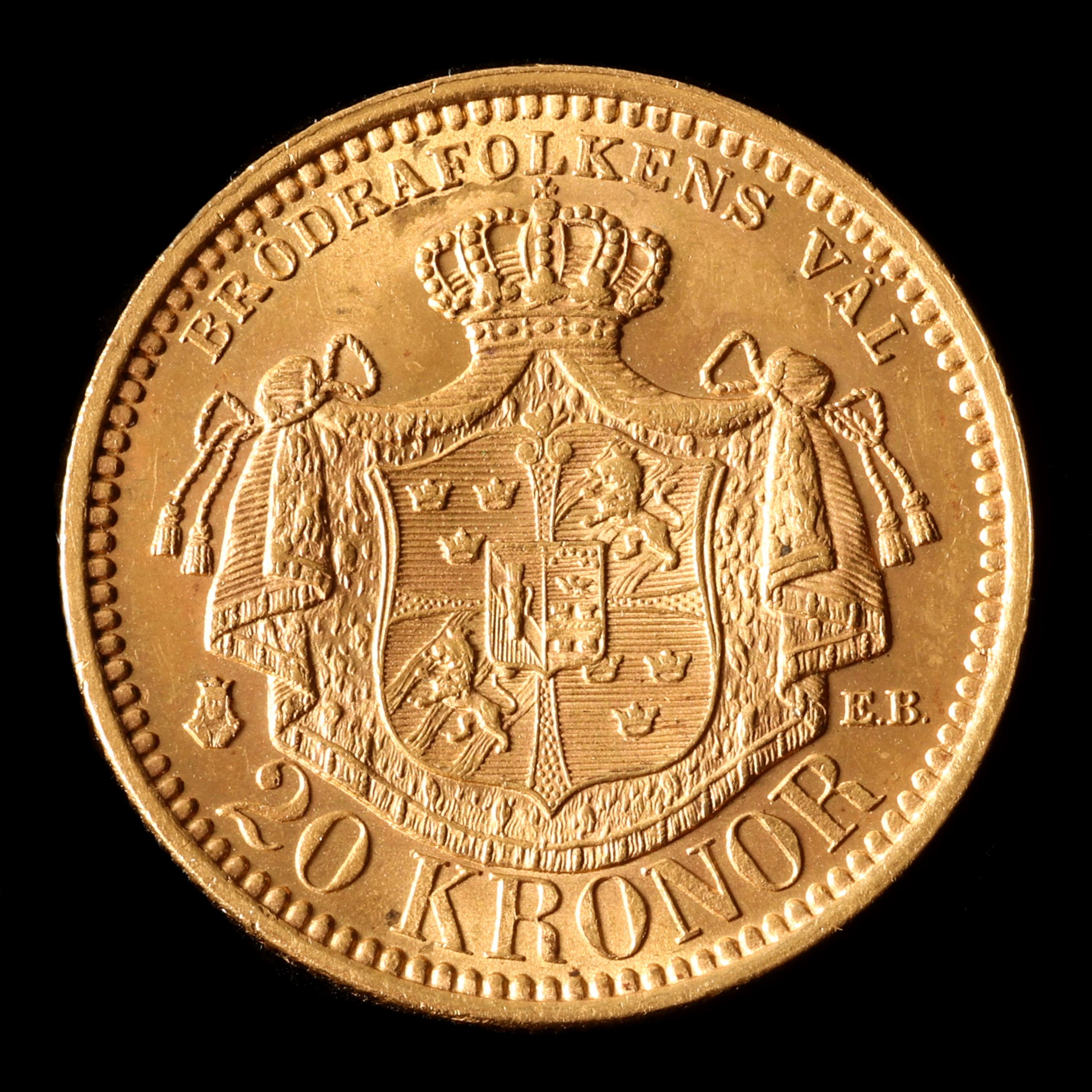 Sweden, Oscar II, 1889 Gold 20 Kroner (Lot 3087 - Worldwide