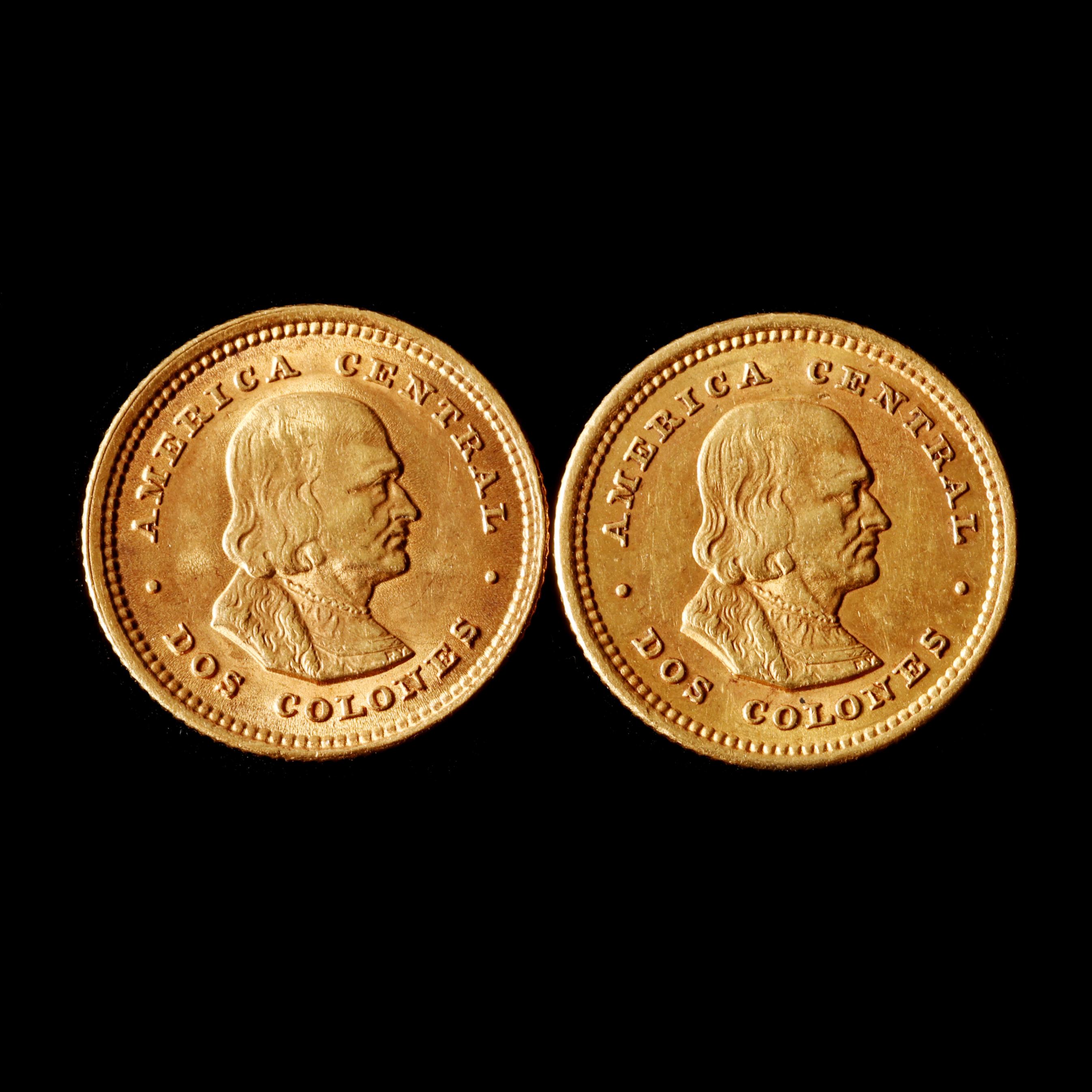 Two (2) 1900 Costa Rica Gold 2 Colones (Lot 3022 - )