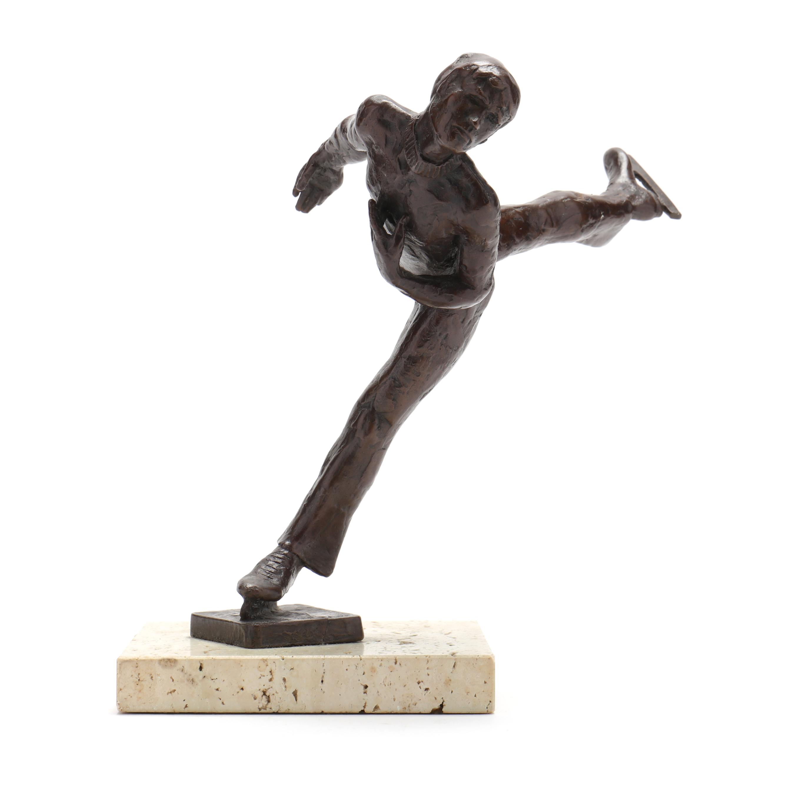 フィギュアスケーター ブロンズ像 KELSEY 76 Muriel Kelsey (American, 20th century), Bronze Figure of and Ice