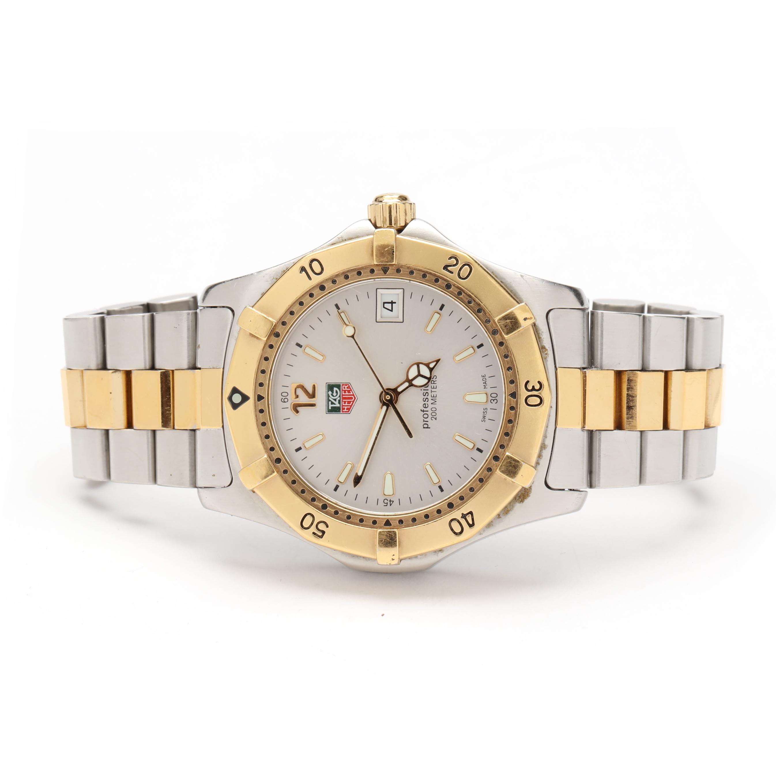 1980s Quartz Tag Heuer Professional 2000 Two Tone 34mm