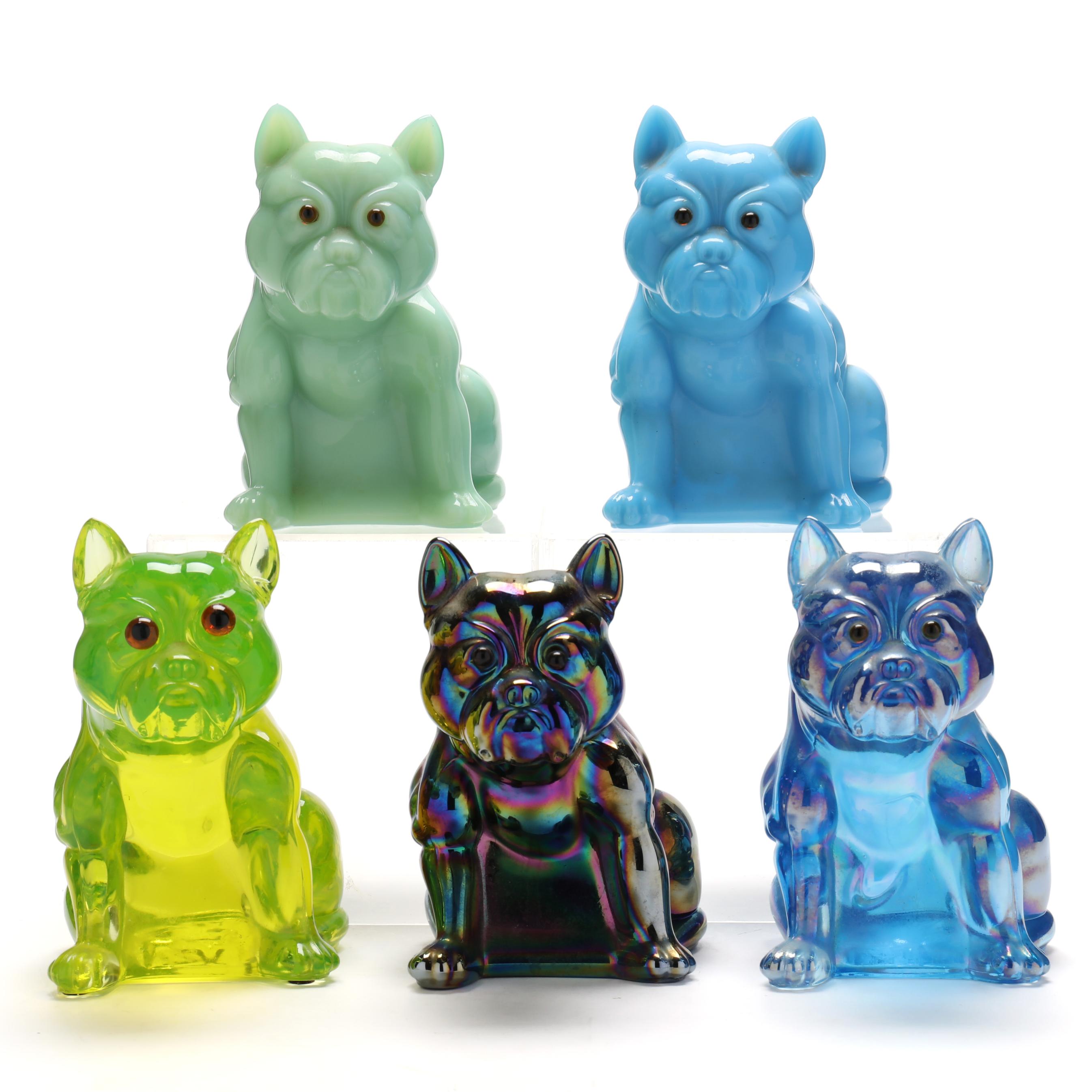 attributed Westmoreland, Five Glass Bulldog Doorstops (Lot 1389