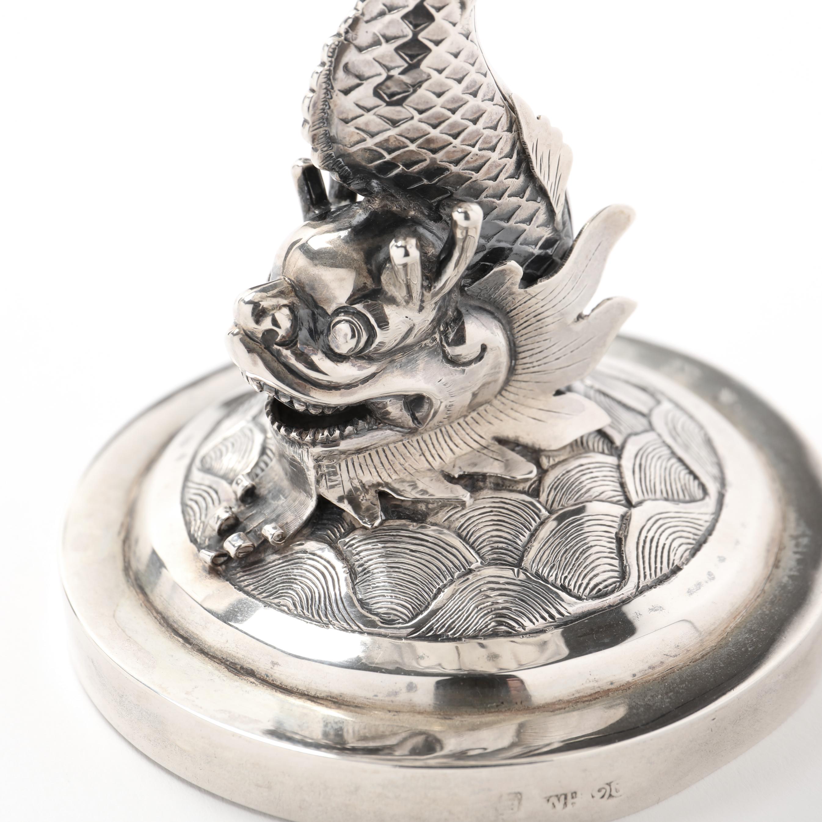 A Chinese Export Silver 'Dragon' Goblet, Mark of Wang Hing & Co