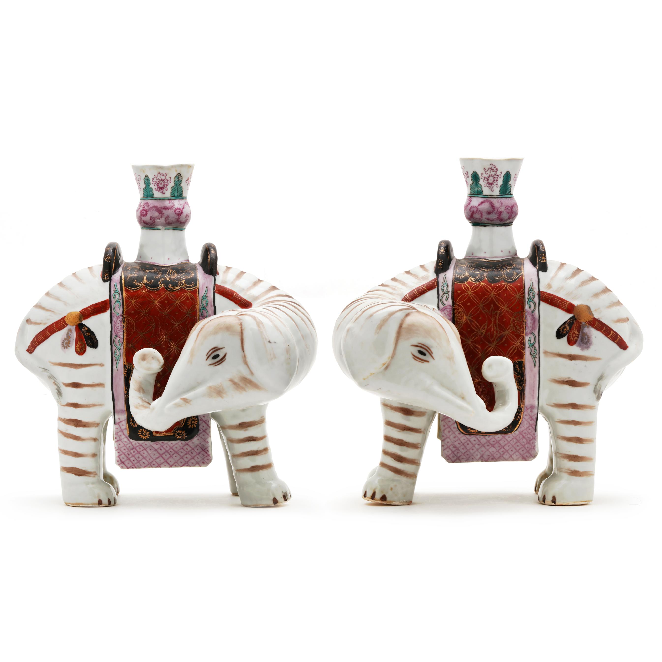 Pair of Mottahedeh Elephant Candle Holders (Lot 2185 - Art of the