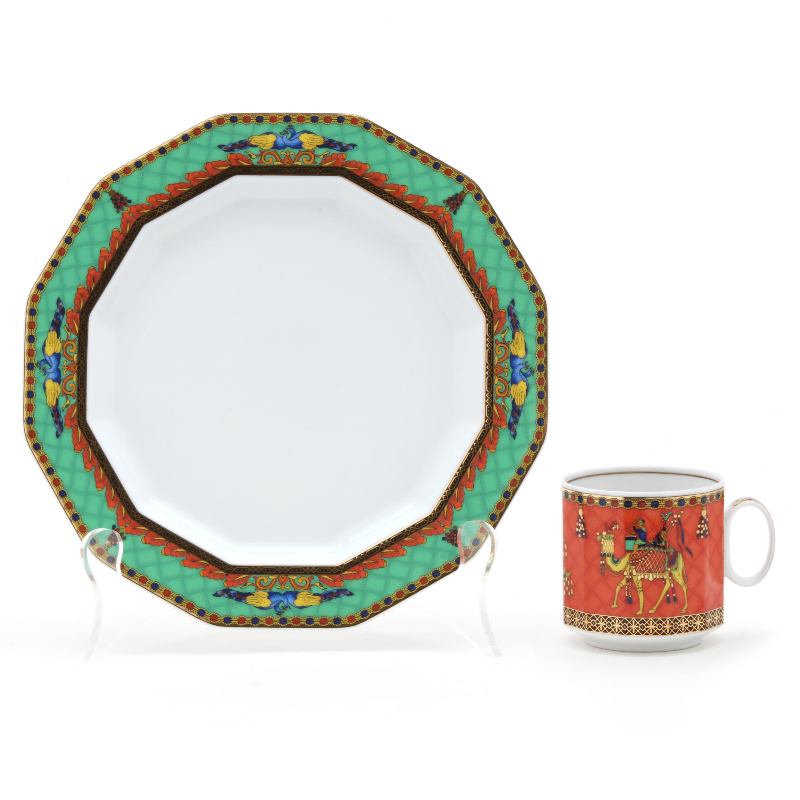 Seven Pieces of Versace for Rosenthal Marco Polo Tableware (Lot