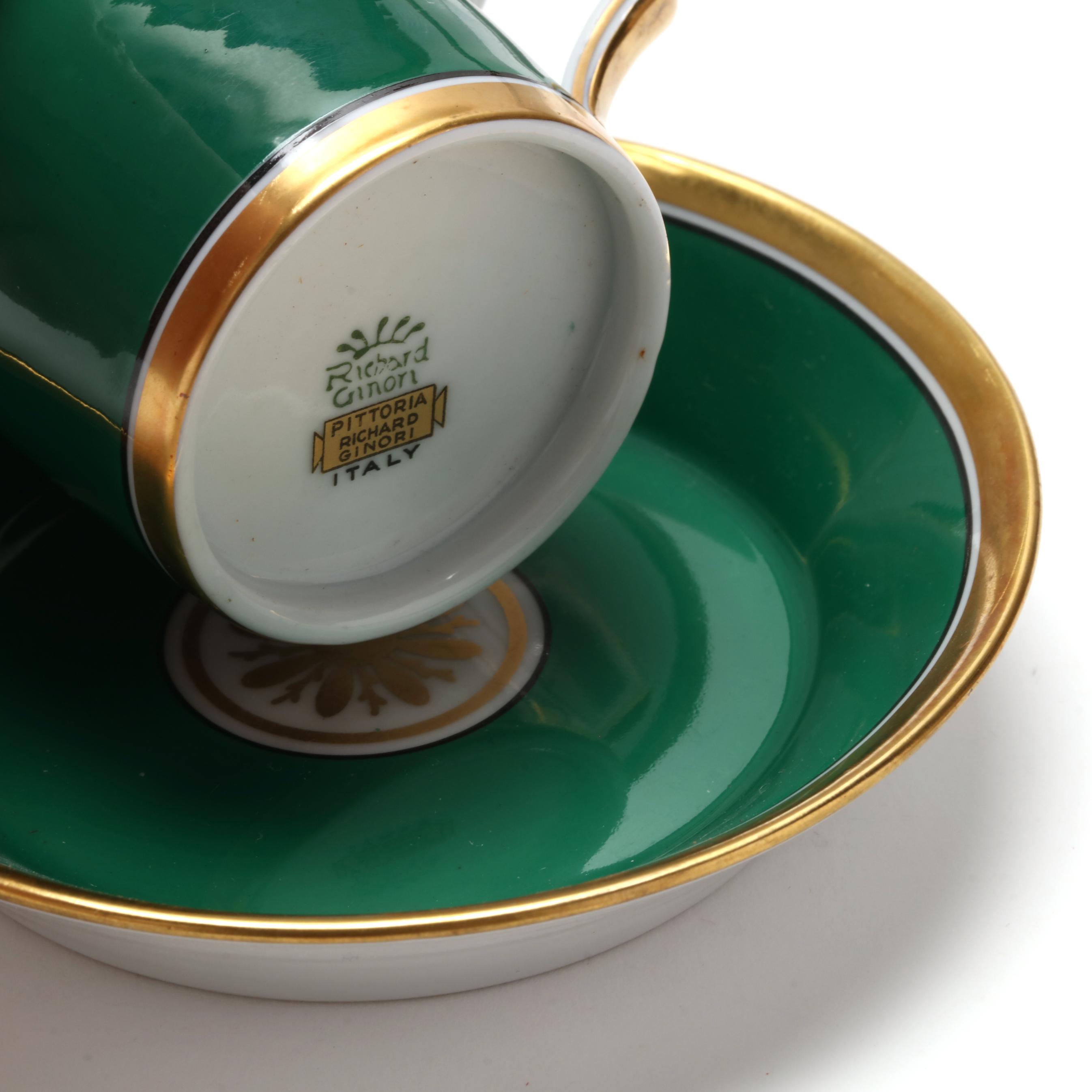 Collection of Richard Ginori Palermo and Contessa Green Porcelain