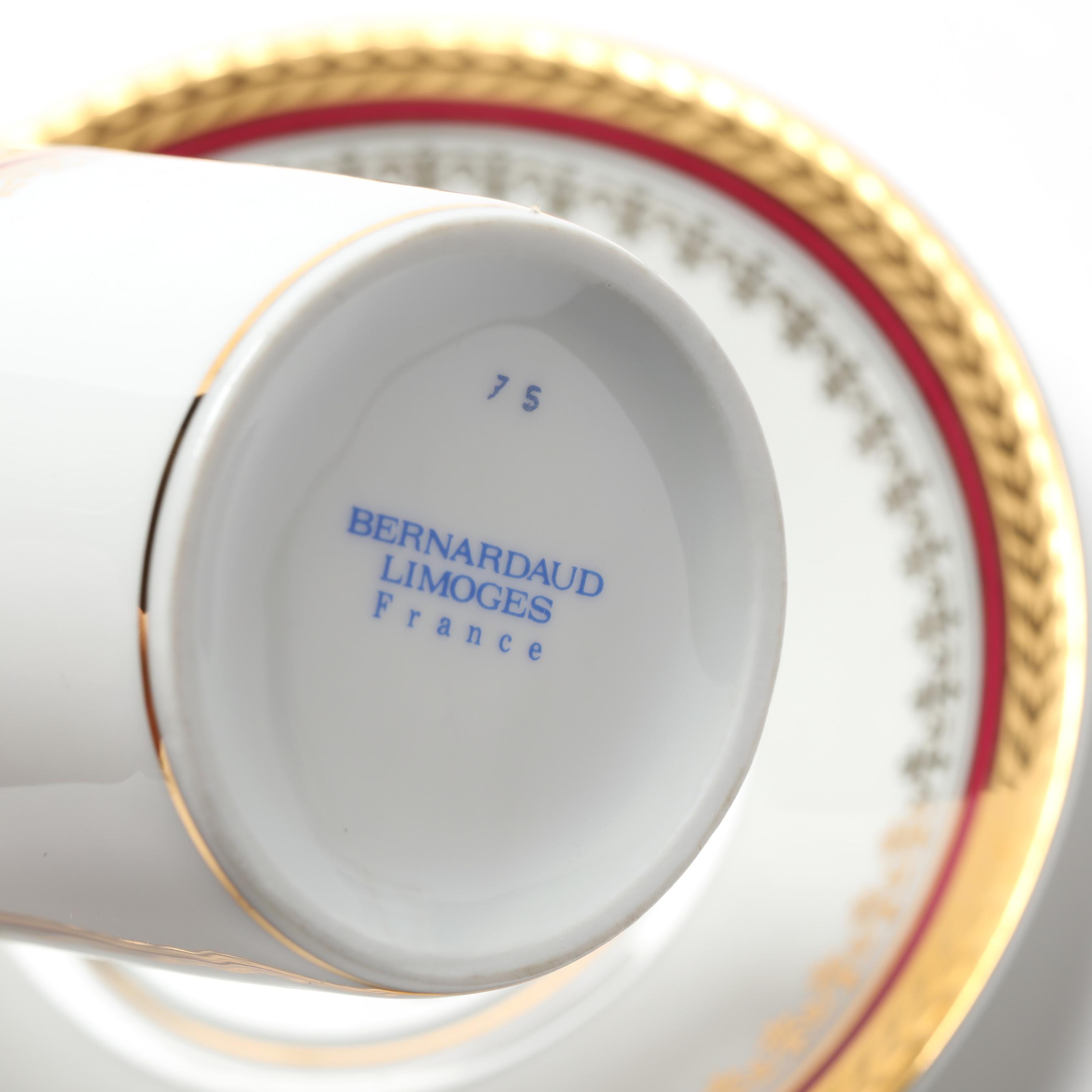 Bernardaud Limoges Florizel Red Tea and Coffee Service, (41