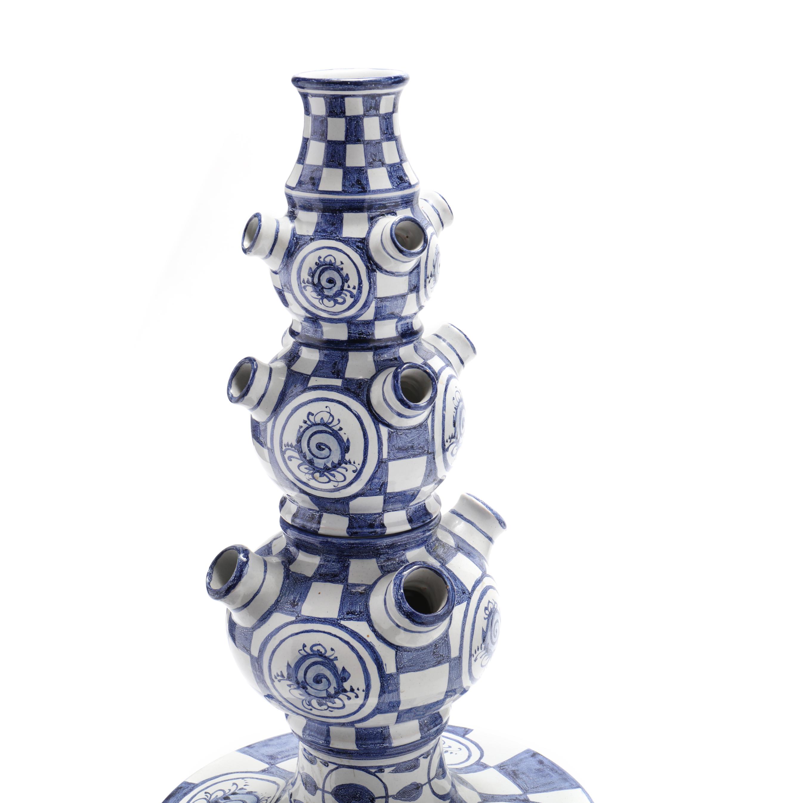 Bjørn Wiinblad (Danish, 1918-2006), Blue and White Tulipiere (Lot