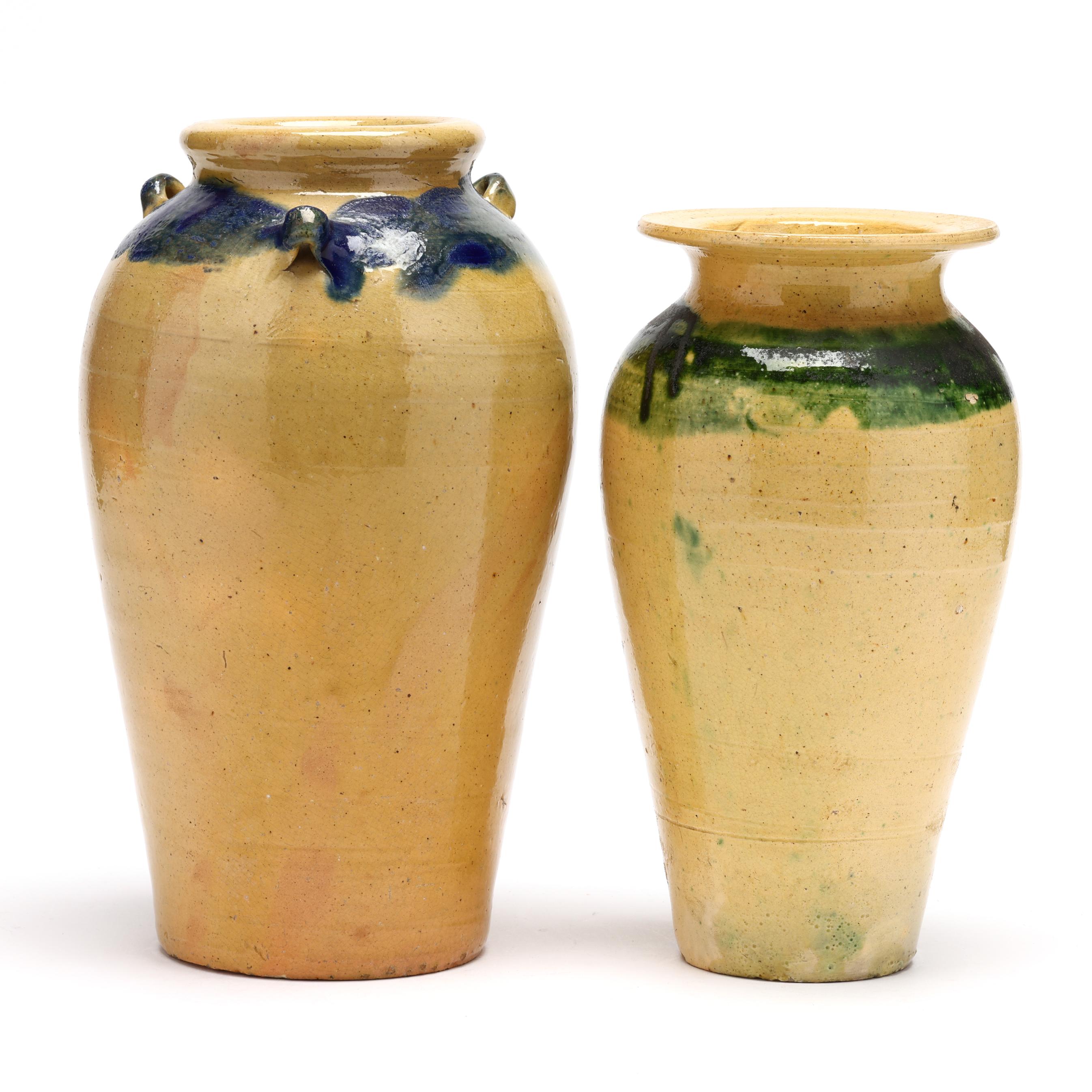 Two Auman Pottery Tall Vases (Lot 1054 - November Estate