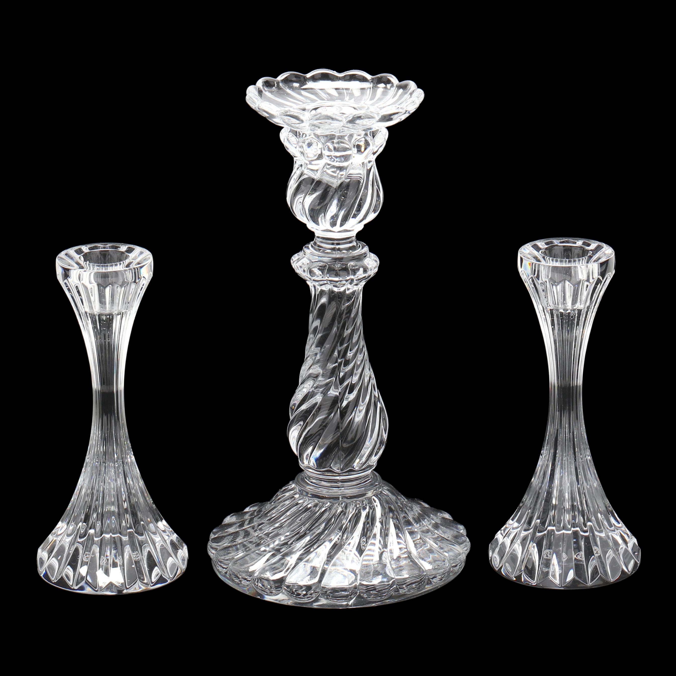 Three Baccarat Crystal Candlesticks (Lot 2090 - )