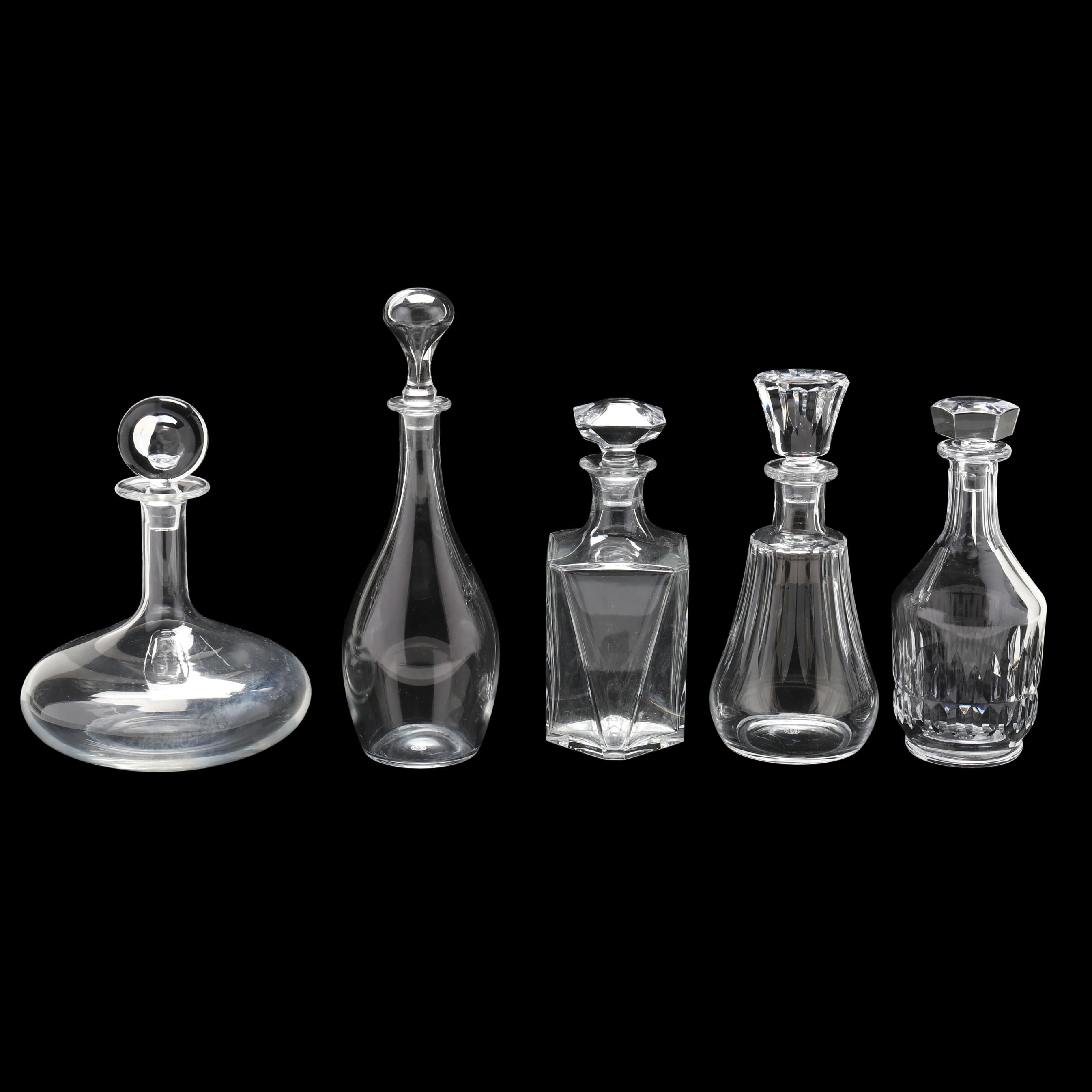 Five Assorted Baccarat Crystal Decanters (Lot 2092 - Art of