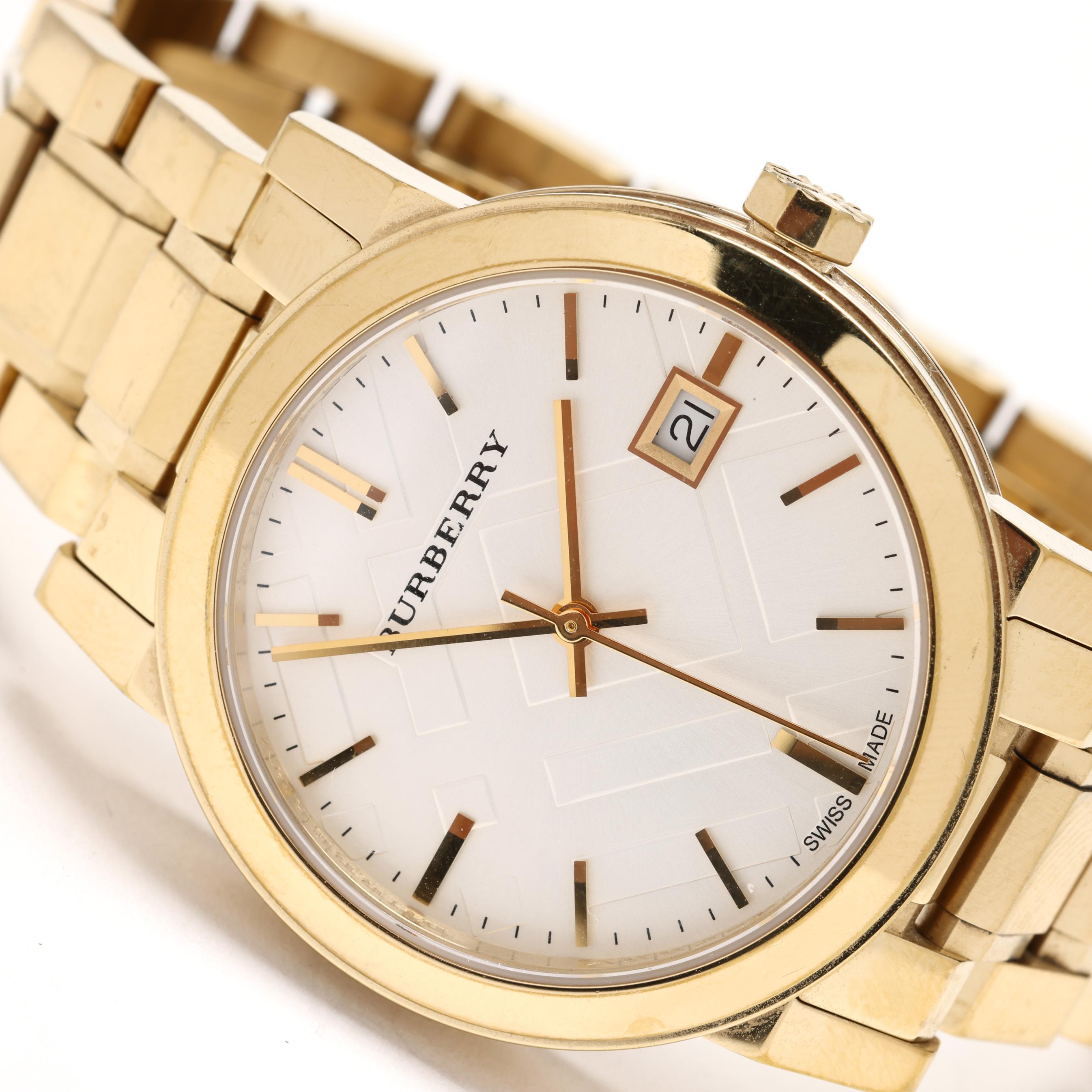 Burberry BU9038 Unisex Swiss Gold Ion-Plated 38mm Stainless