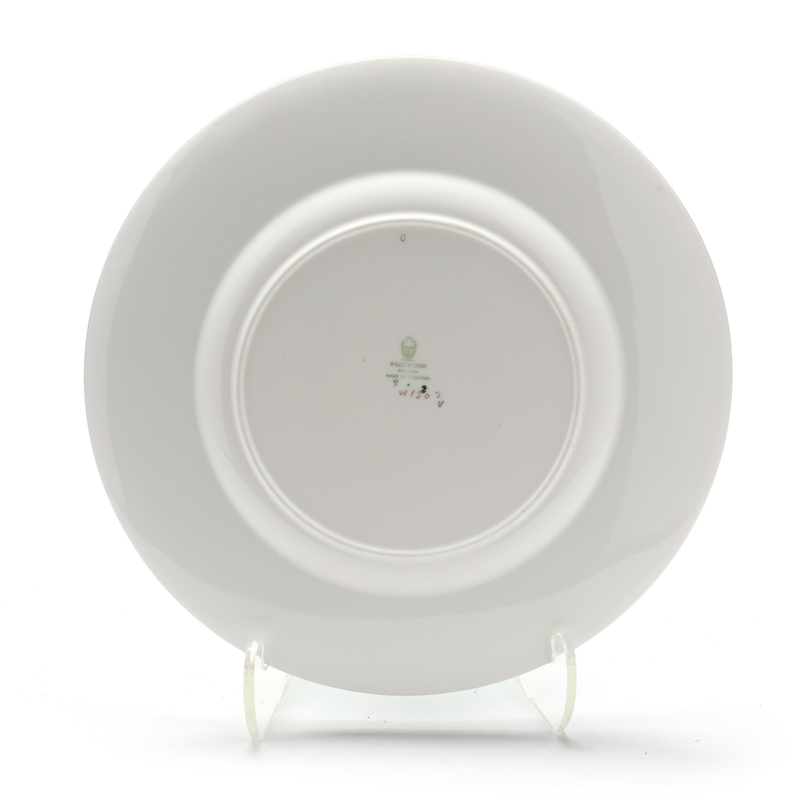 Set of Twelve Wedgwood Ulander Powder Turquoise Porcelain Dinner