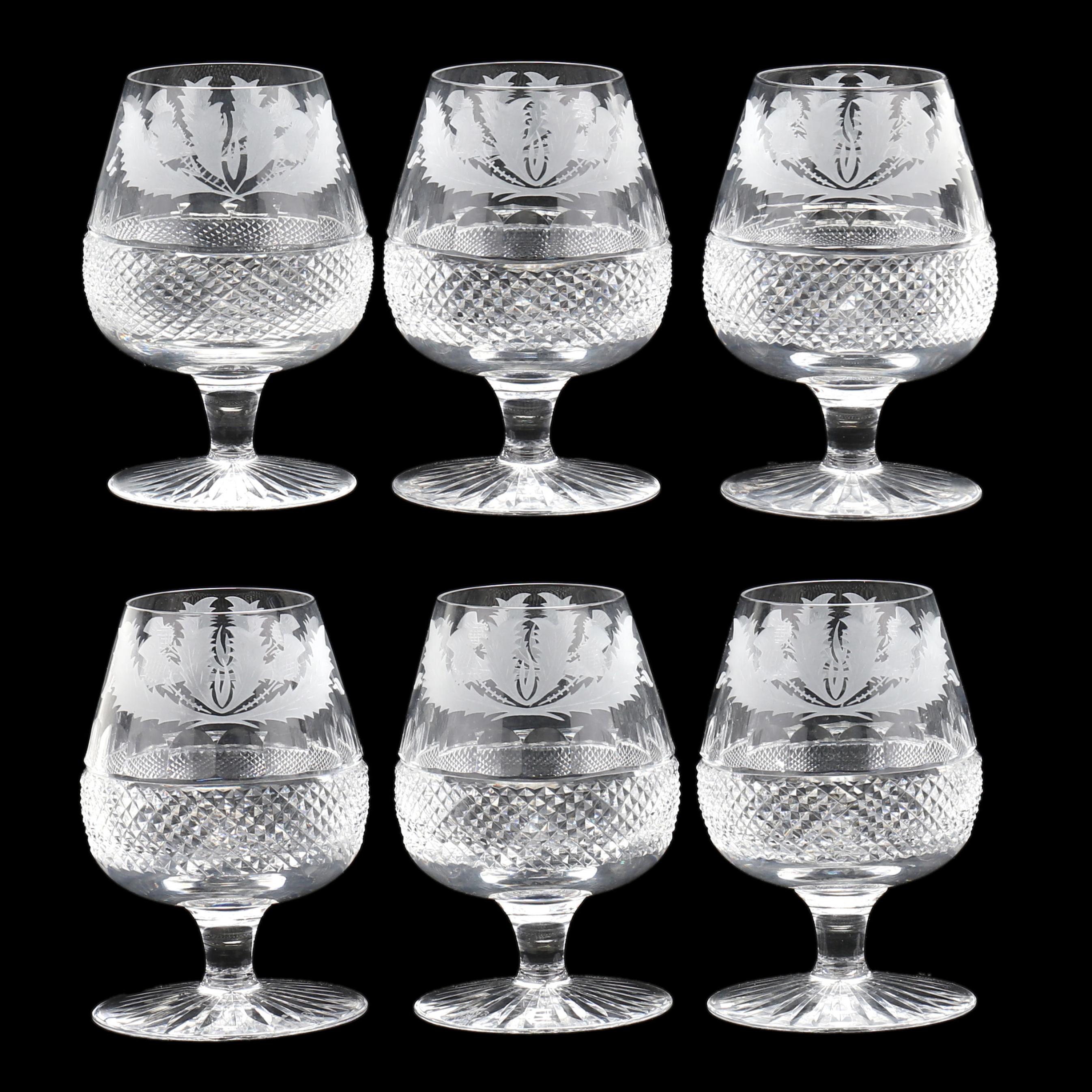 EDINBURGH CRYSTAL カットクリスタルグラス 2個セット Group of Edinburgh Crystal Thistle Stemware and Serving Pieces