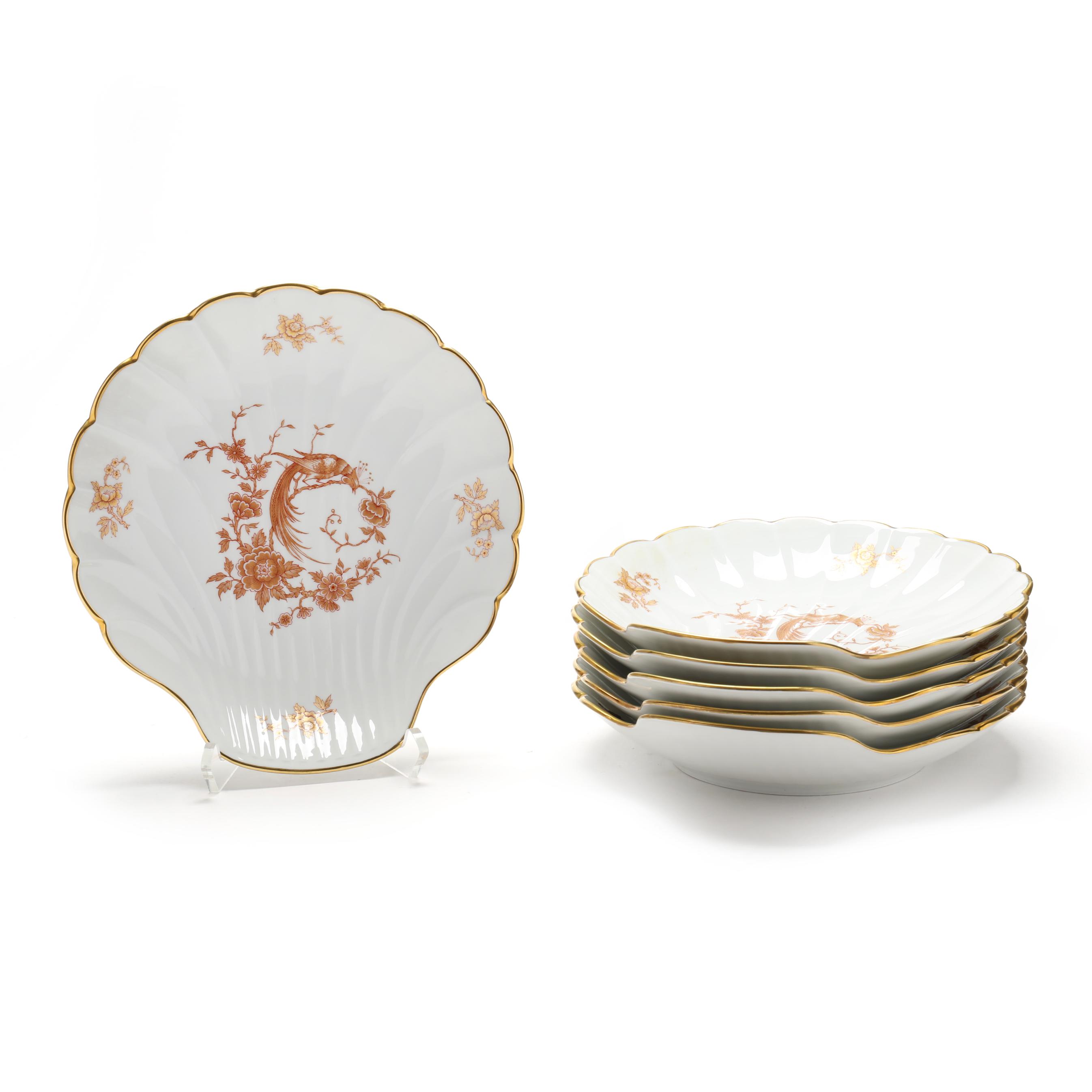 Raynaud China Tureen and Six Limoges Shell Form Dishes (Lot 2071 - )