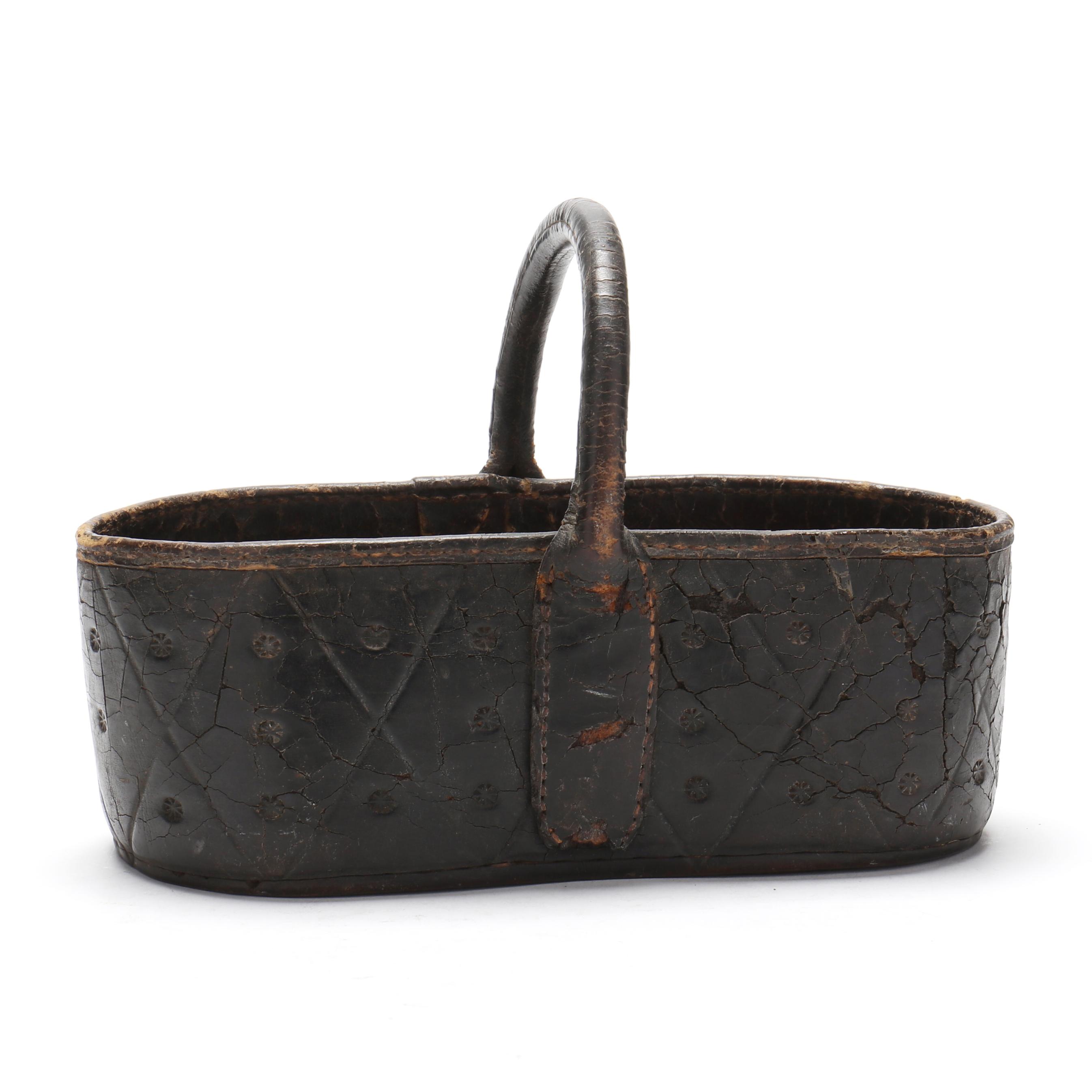 Virginia Decorated Leather Key Basket (Lot 3090 - The Estate of
