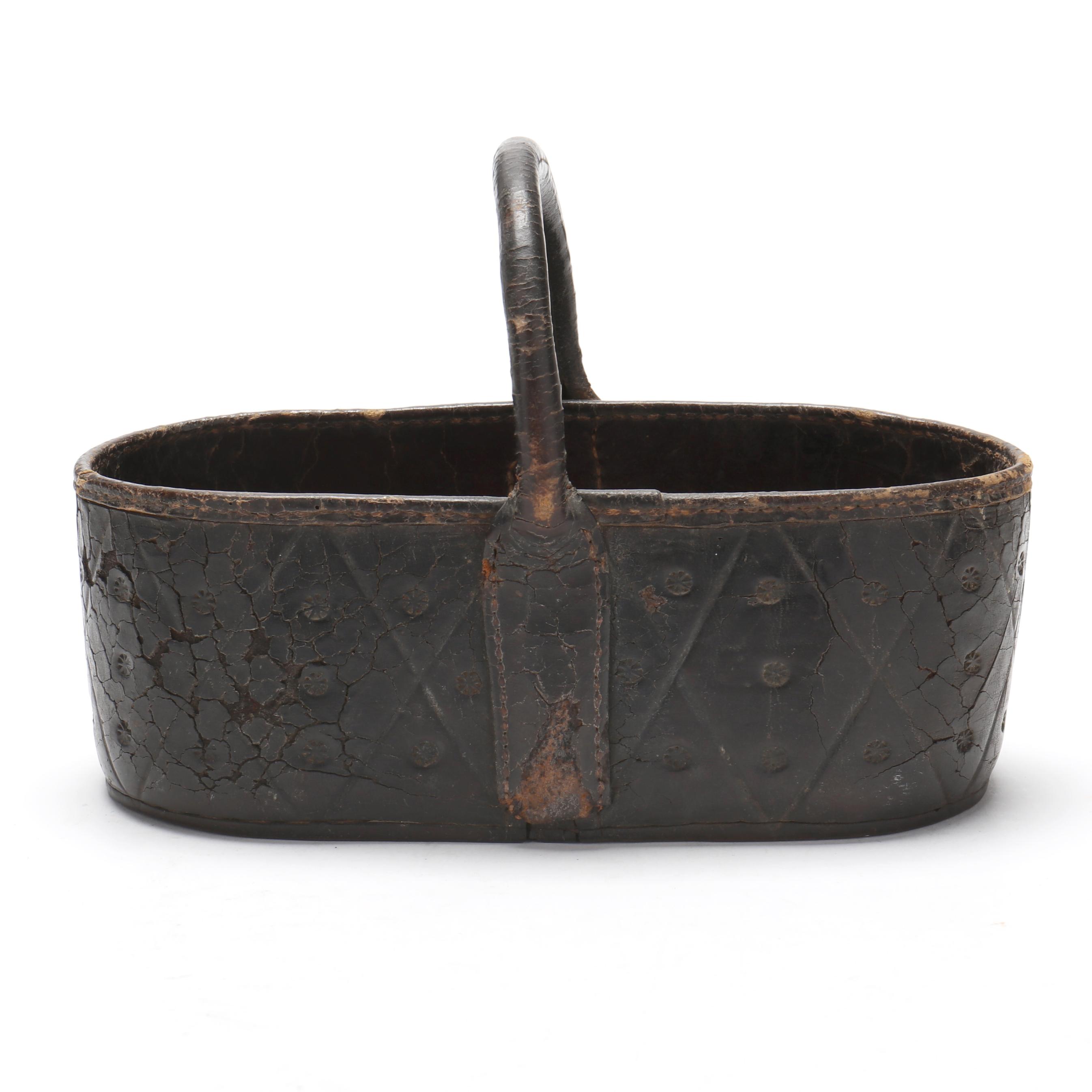 Virginia Decorated Leather Key Basket (Lot 3090 - The Estate of