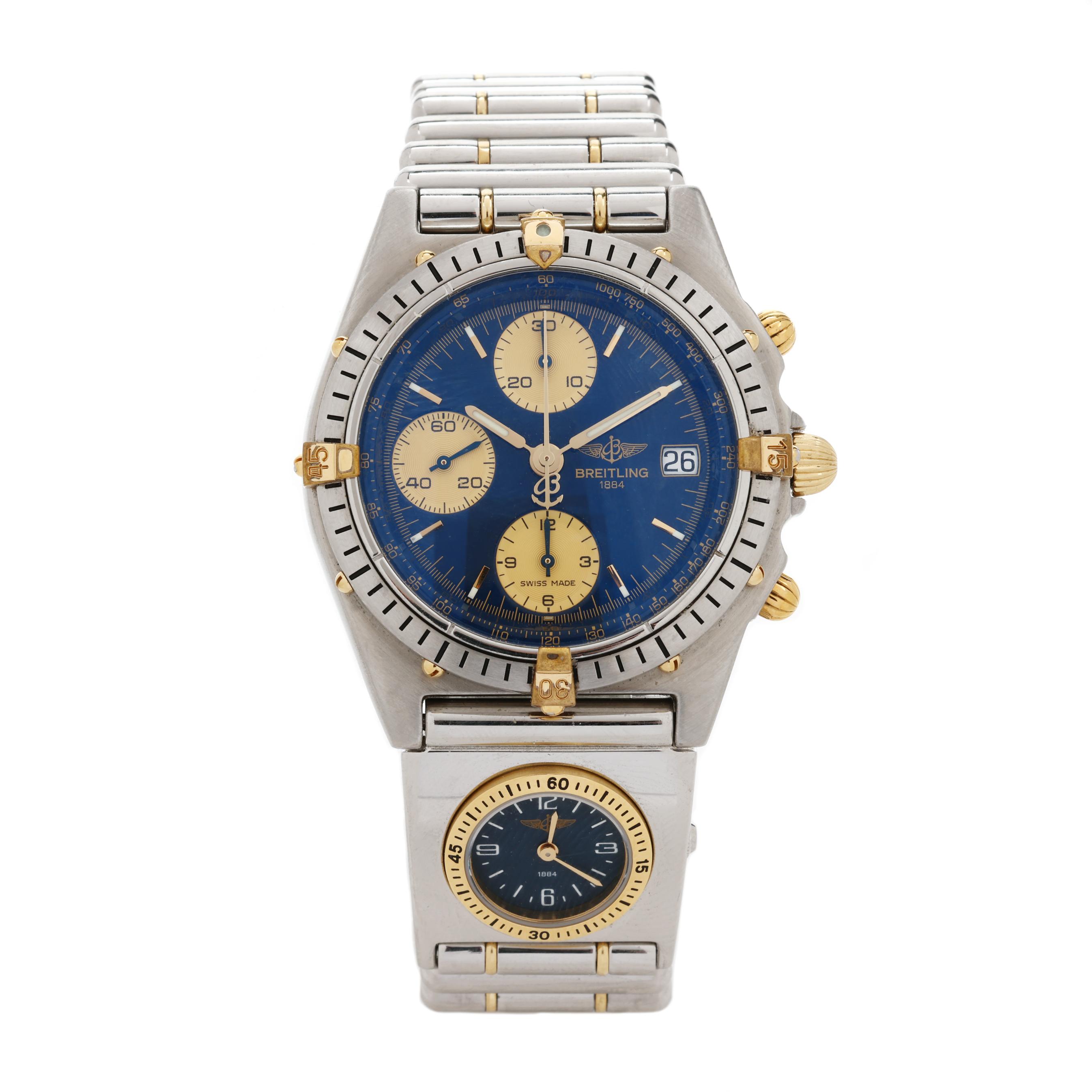 Gent's Stainless Steel Chronomat Watch with UTC Module, Breitling