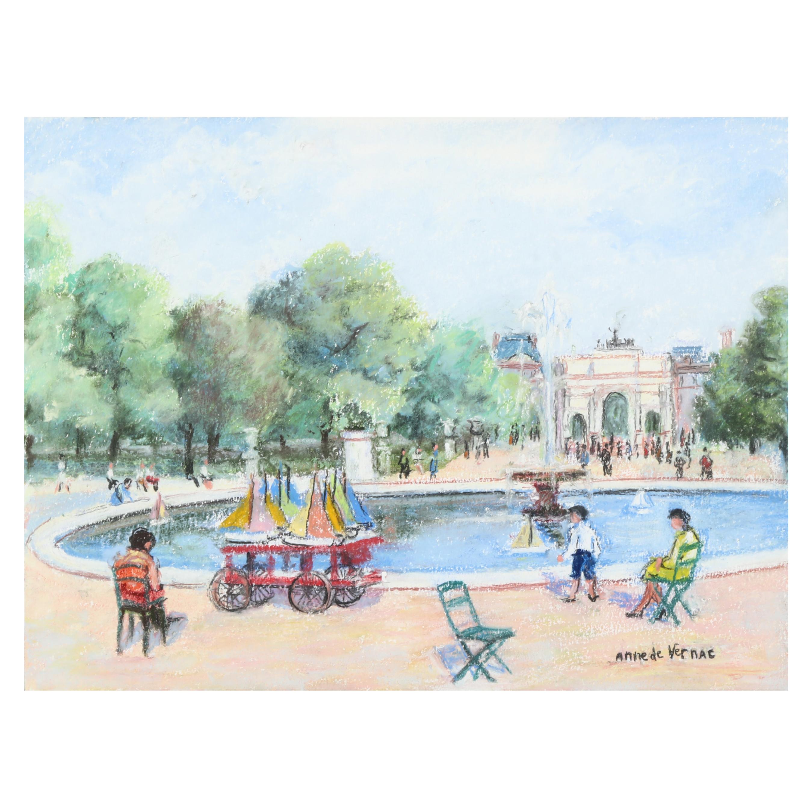 Anne de Vernac (French, b. 1930), Le Jardin des Tuileries a Paris
